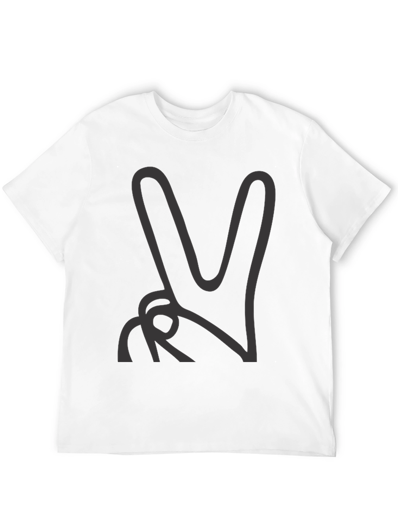 Black Peace Sign Graphic Tee - Classic Black Comfort view 12