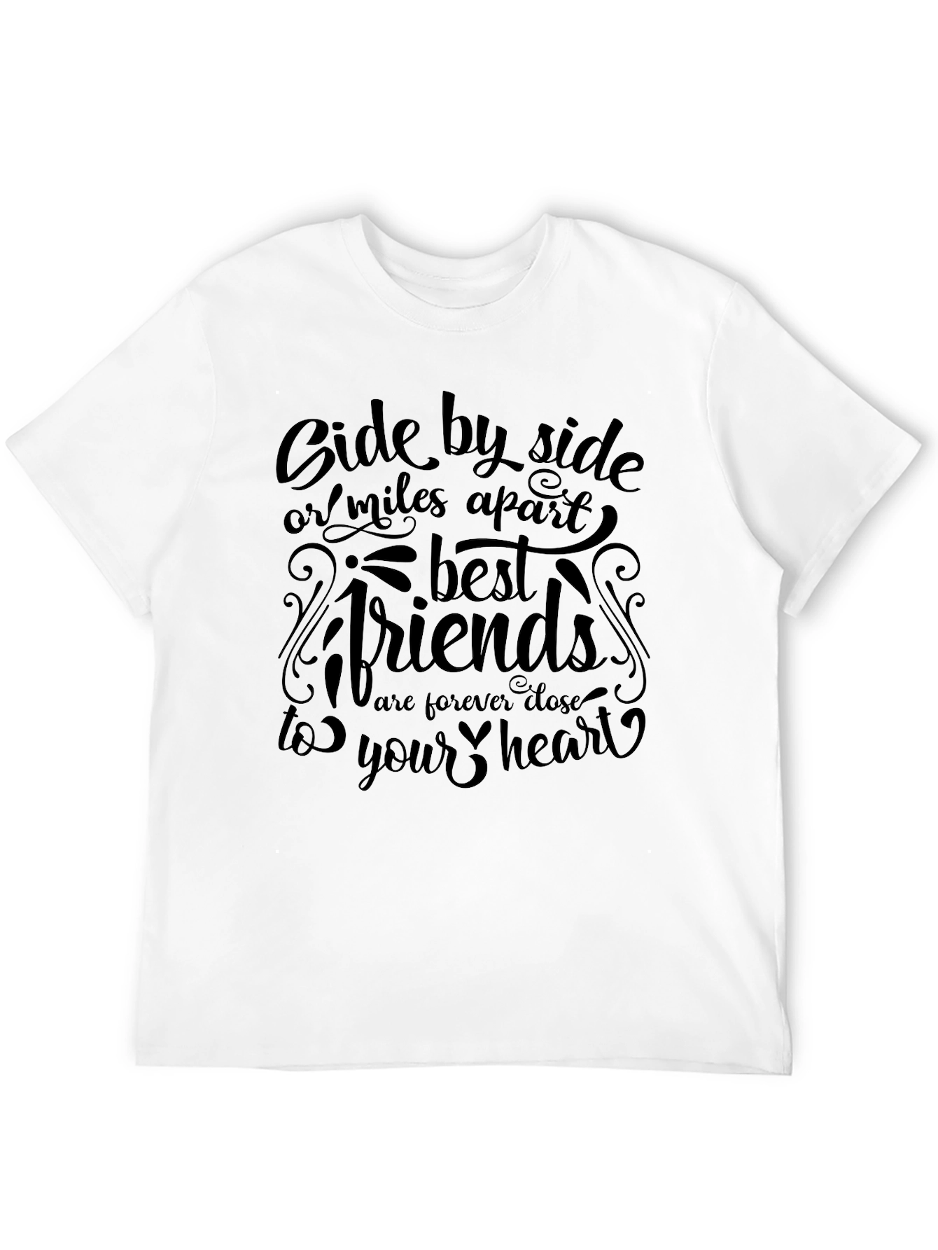 Black Best Friends Graphic Tee - Side by Side or Miles Apart view 12