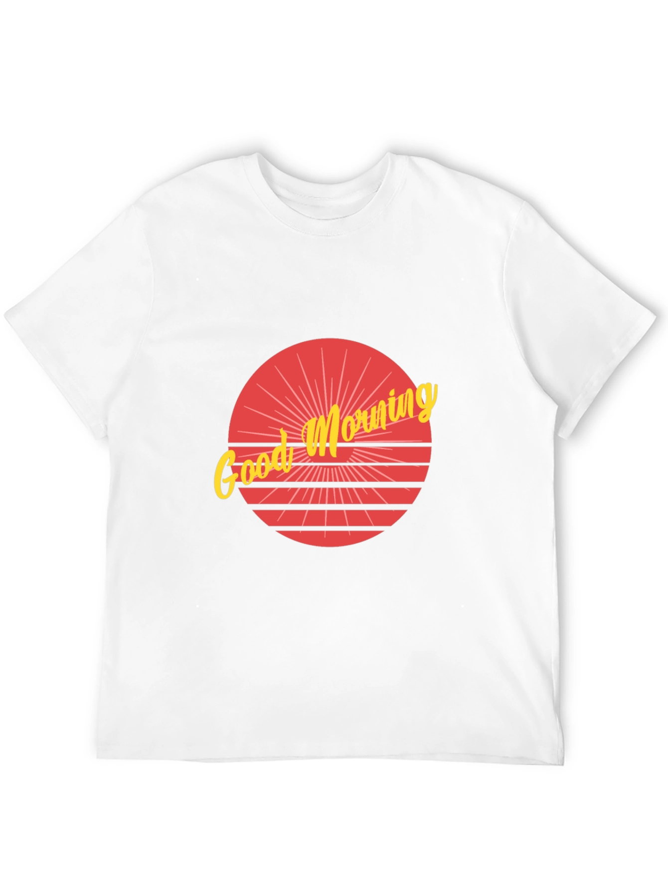 Black Good Morning Graphic Tee - Retro Sunrise Design view 12