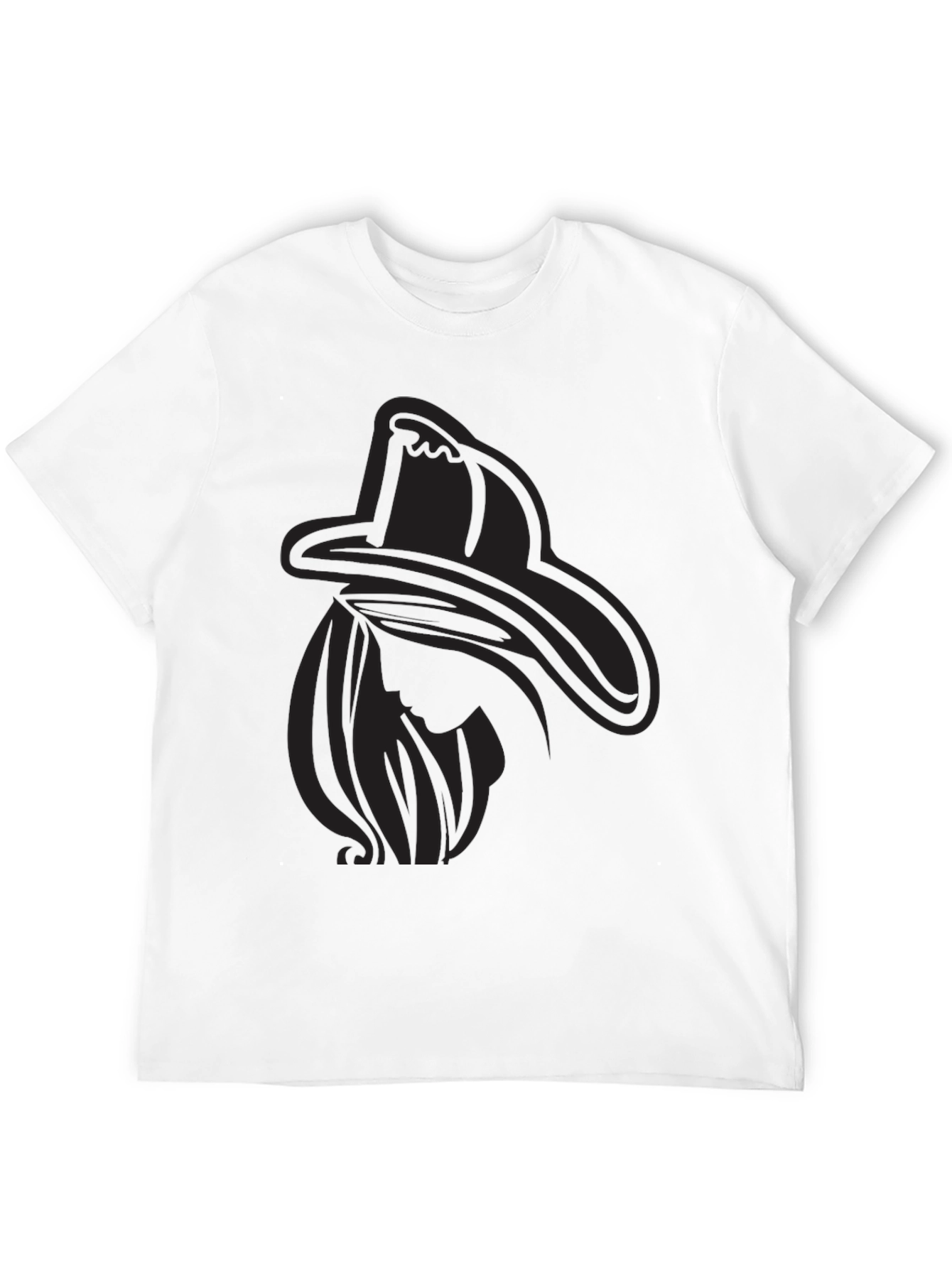 Black Cowgirl Silhouette Graphic Tee - Stylish Black T-Shirt view 12