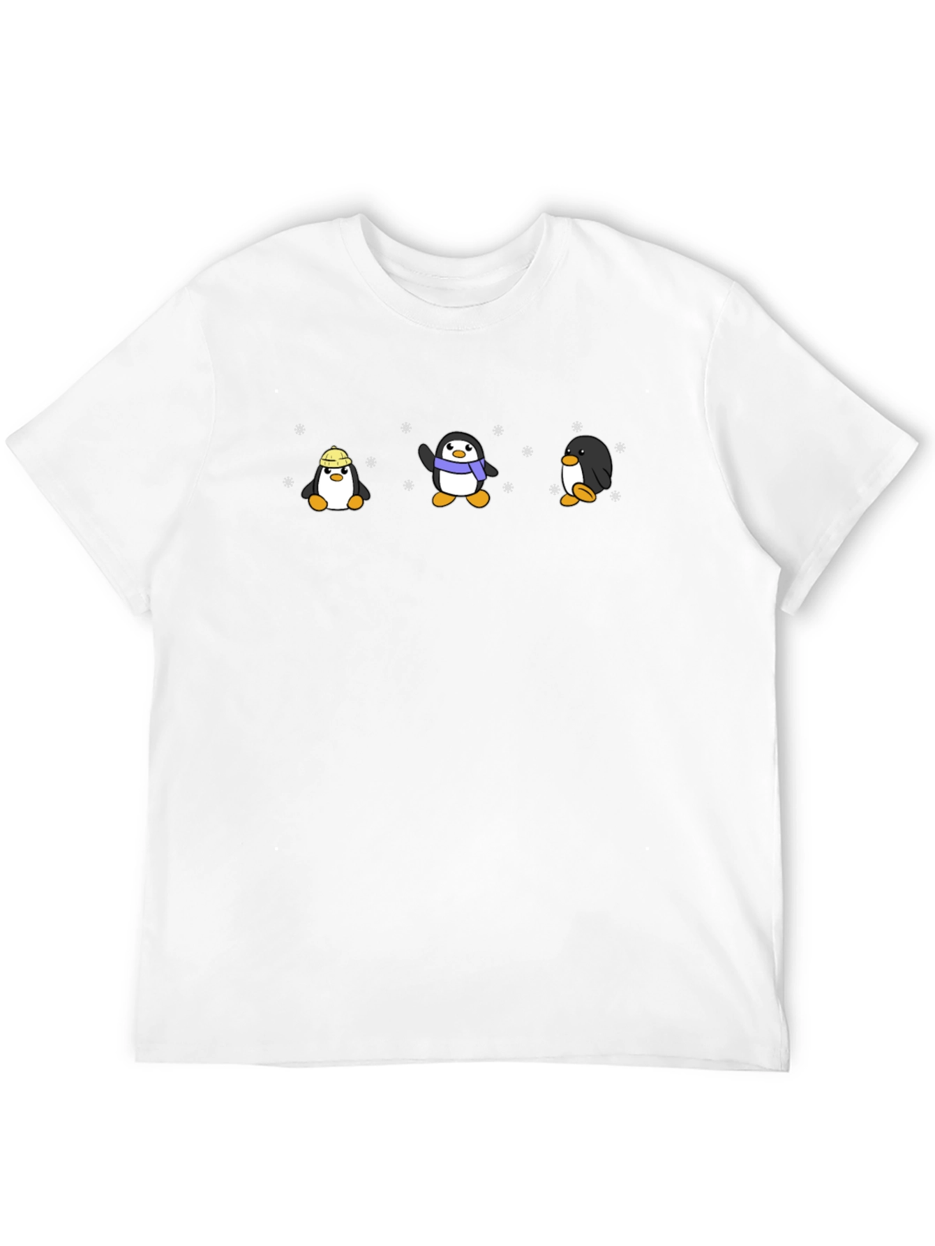 Black Penguin Cartoon Graphic Print Black T-Shirt view 12