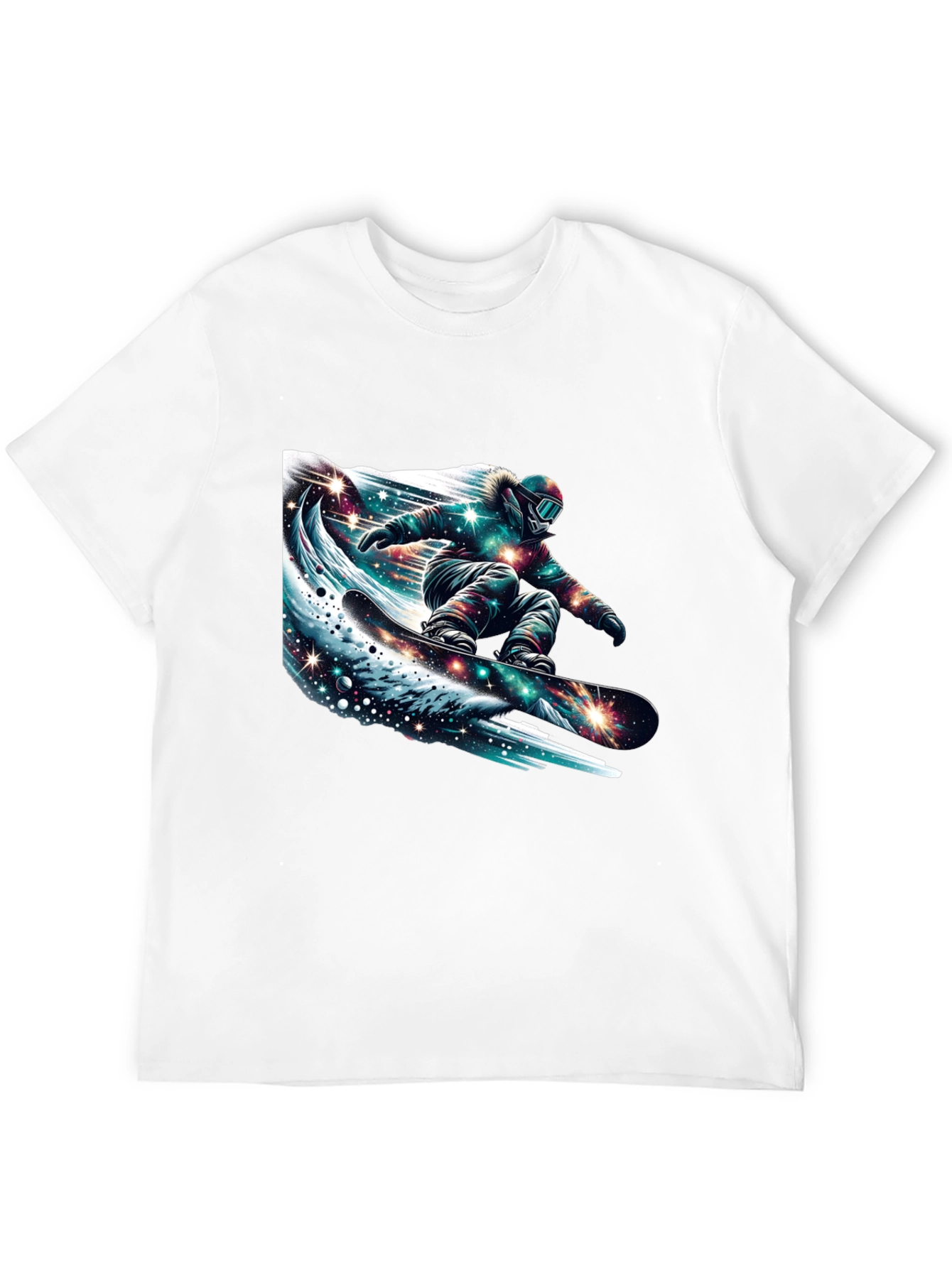 Black Galaxy Snowboarder Graphic Tee - Black view 12