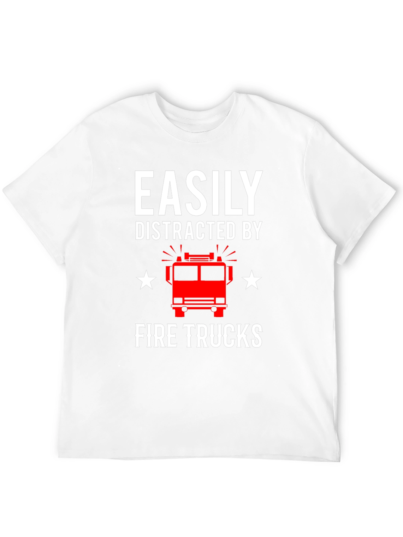 Black Easily Distracted By Fire Trucks Graphic Tee view 12