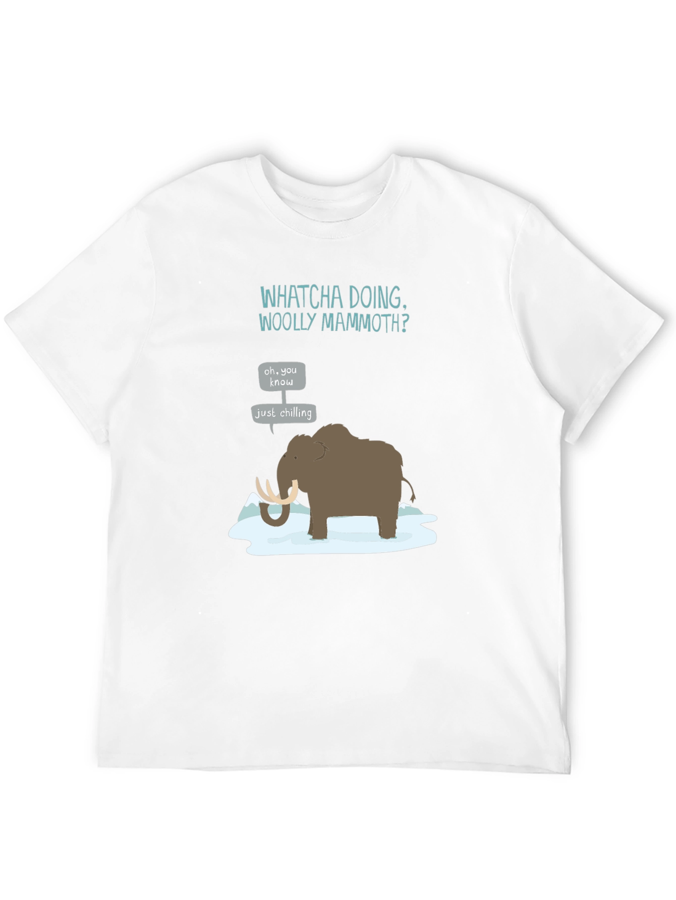 Black Whatcha Doing Woolly Mammoth? Graphic Tee view 12
