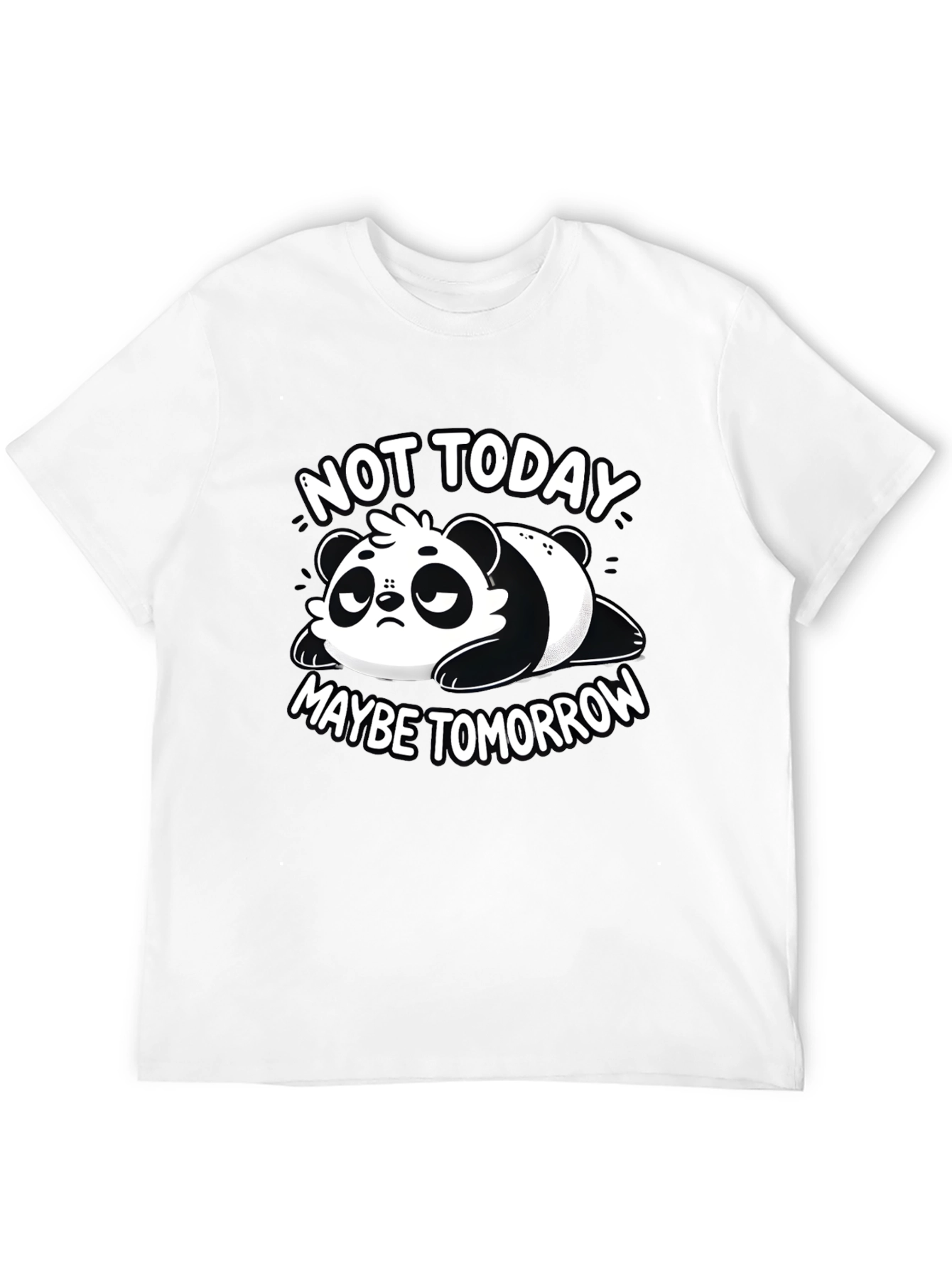 Black Lazy Panda Graphic Tee - "Not Today, Maybe Tomorrow" T-Shirt view 12