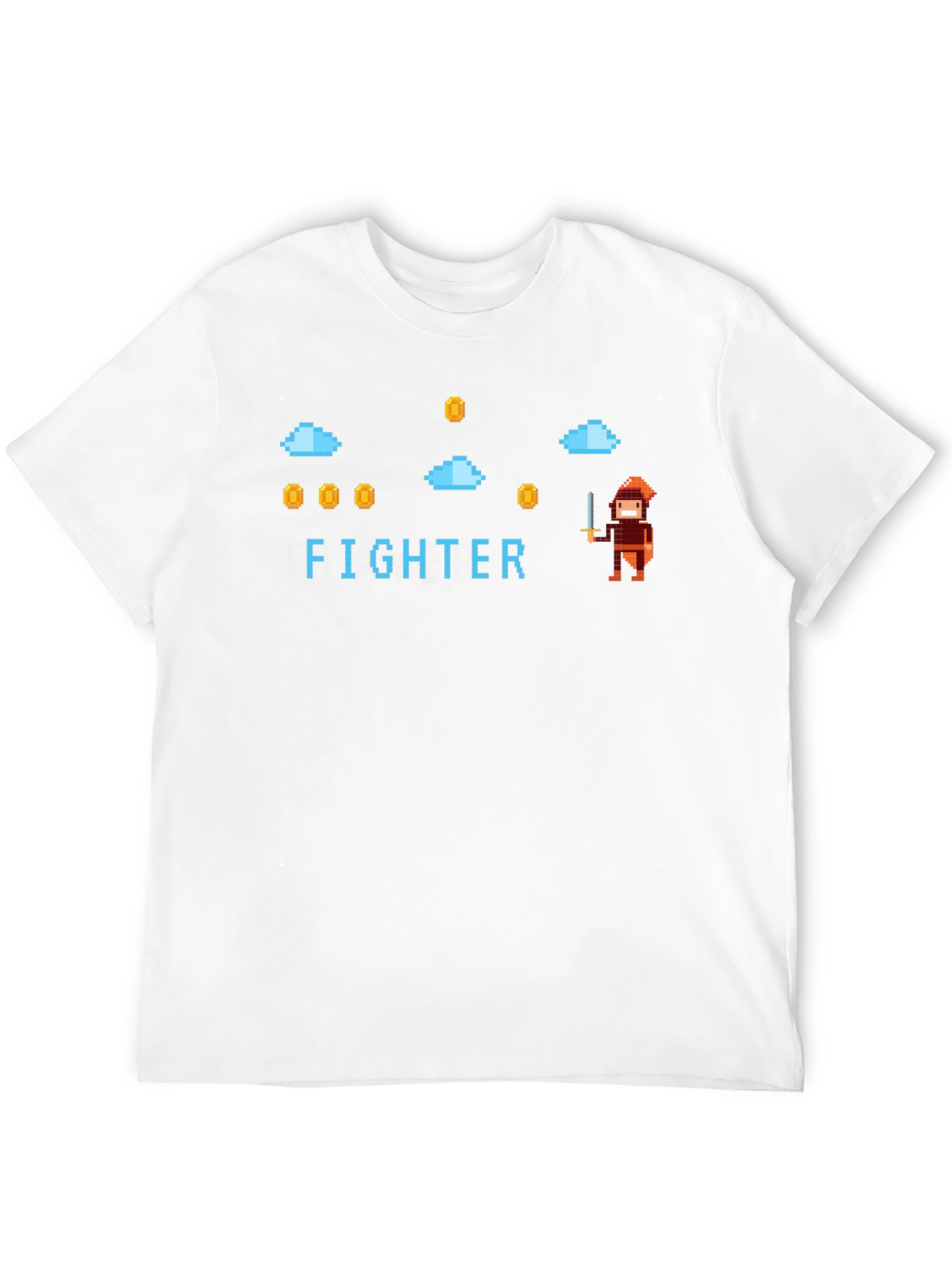 Black Retro Pixel Fighter Graphic T-Shirt view 12