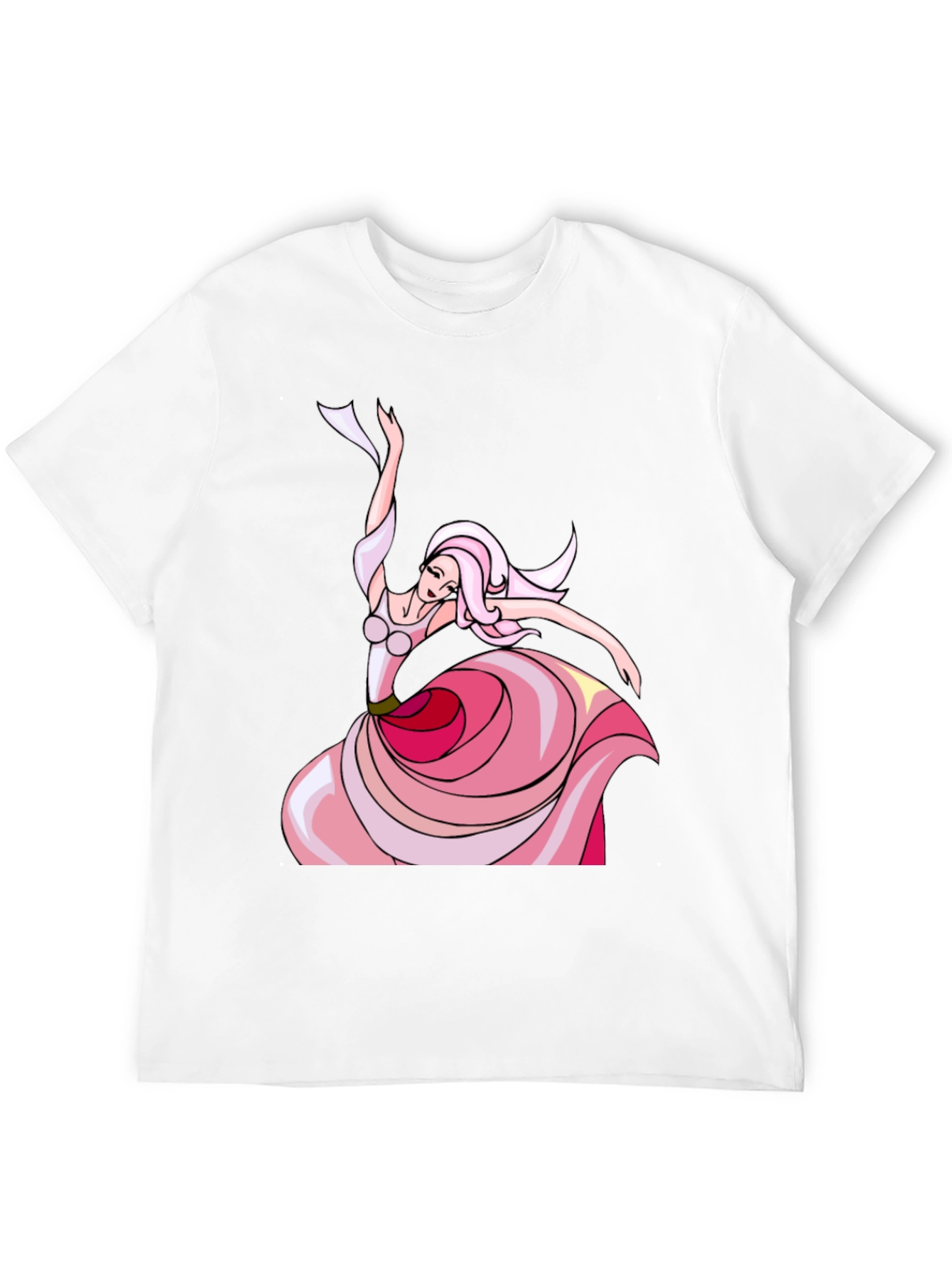 Black Elegant Dancer Graphic Tee - Black Cotton view 12