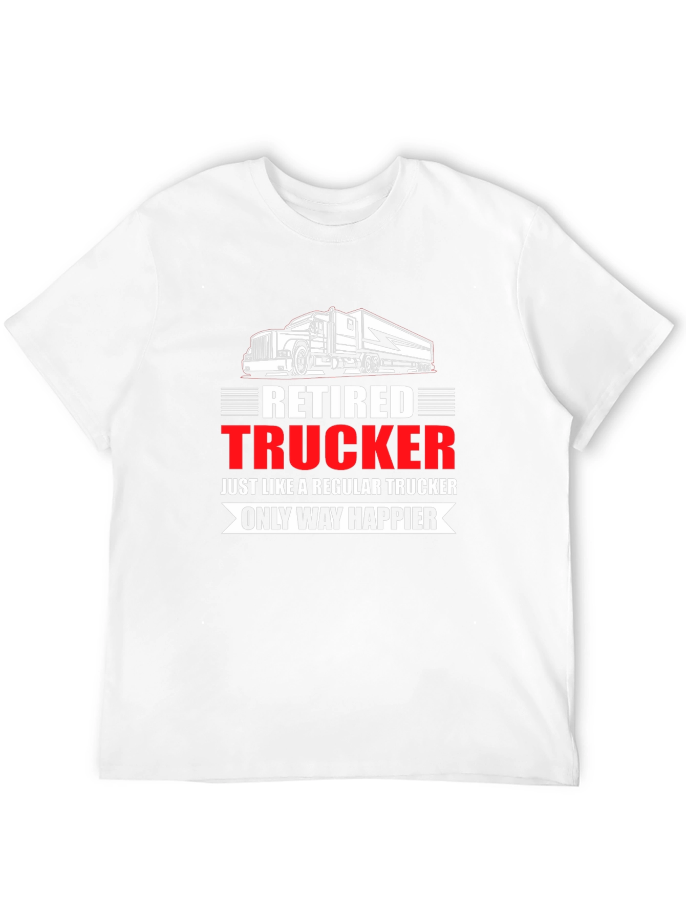 Black Retired Trucker T-Shirt: Happier Life view 12