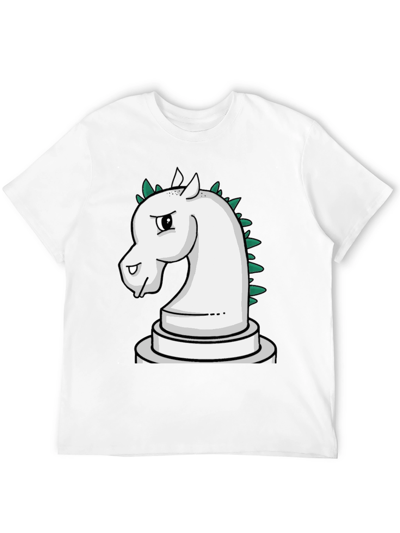 Black Chess Knight T-Shirt - Unique Cartoon Design view 12