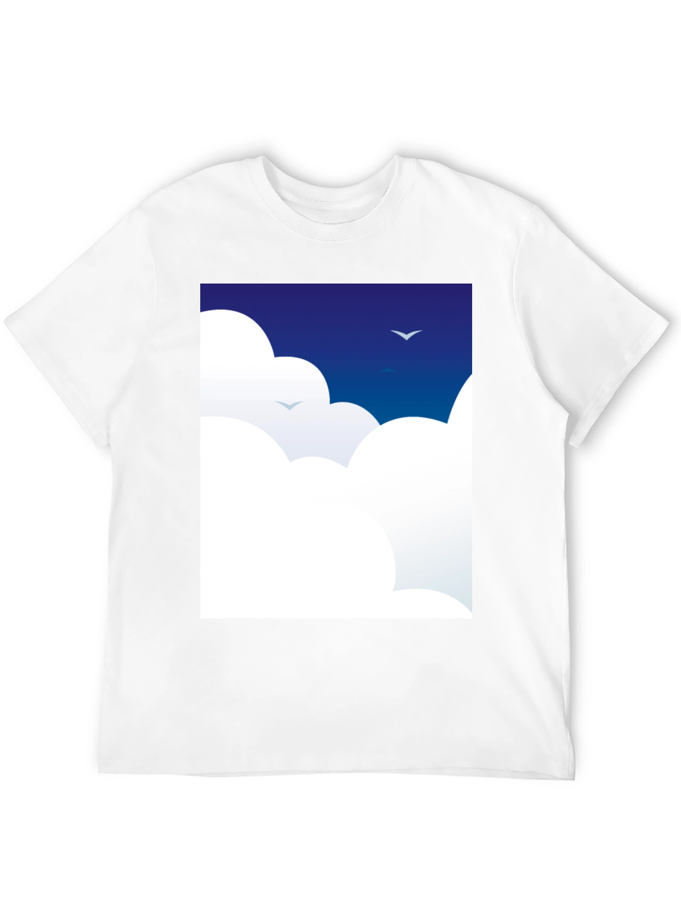 Black Dreamy Clouds T-Shirt - Sky Blue Graphic Tee view 12