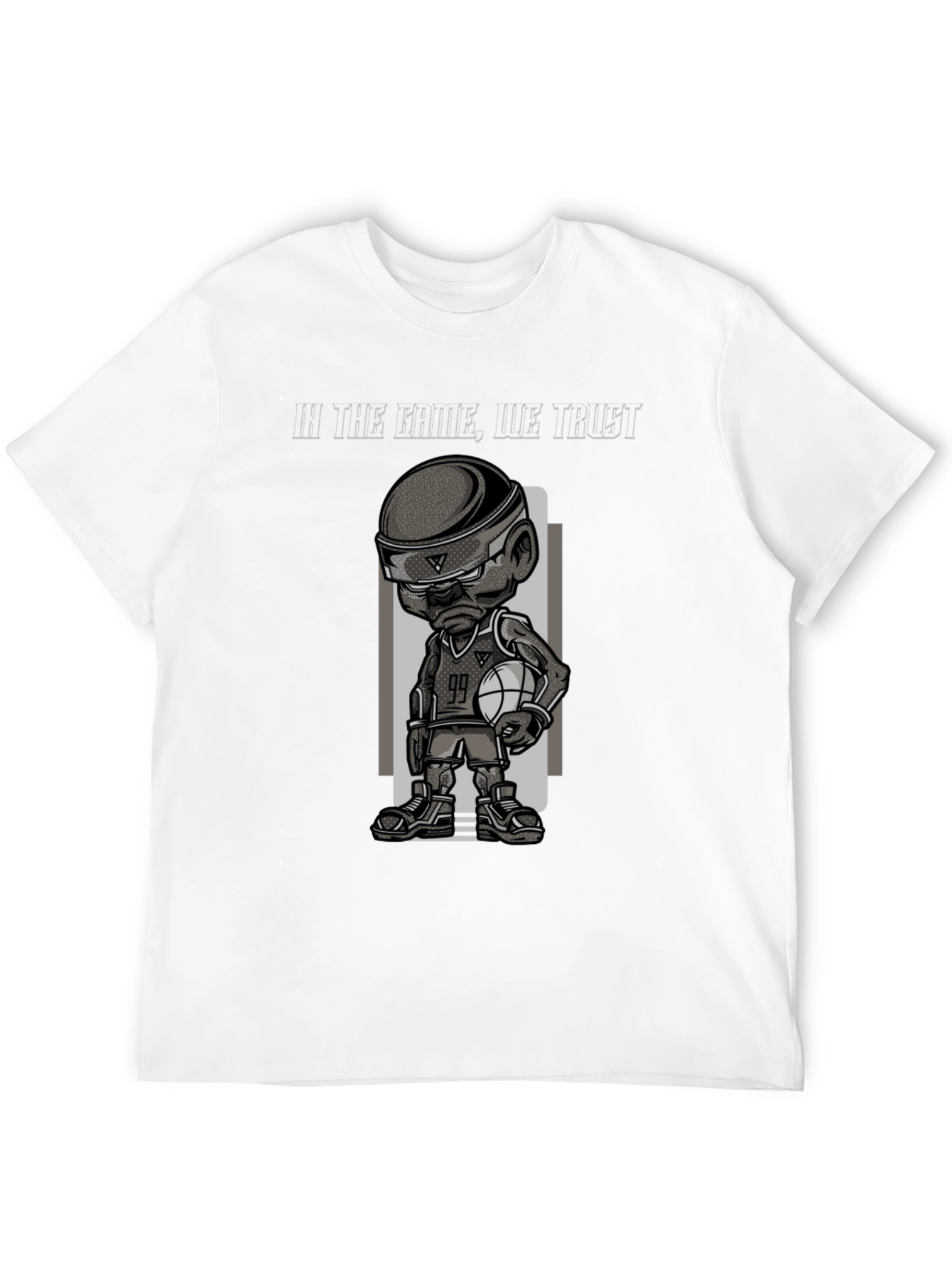 Black Basketball Cartoon Graphic T-Shirt - In The Game We Trust view 12