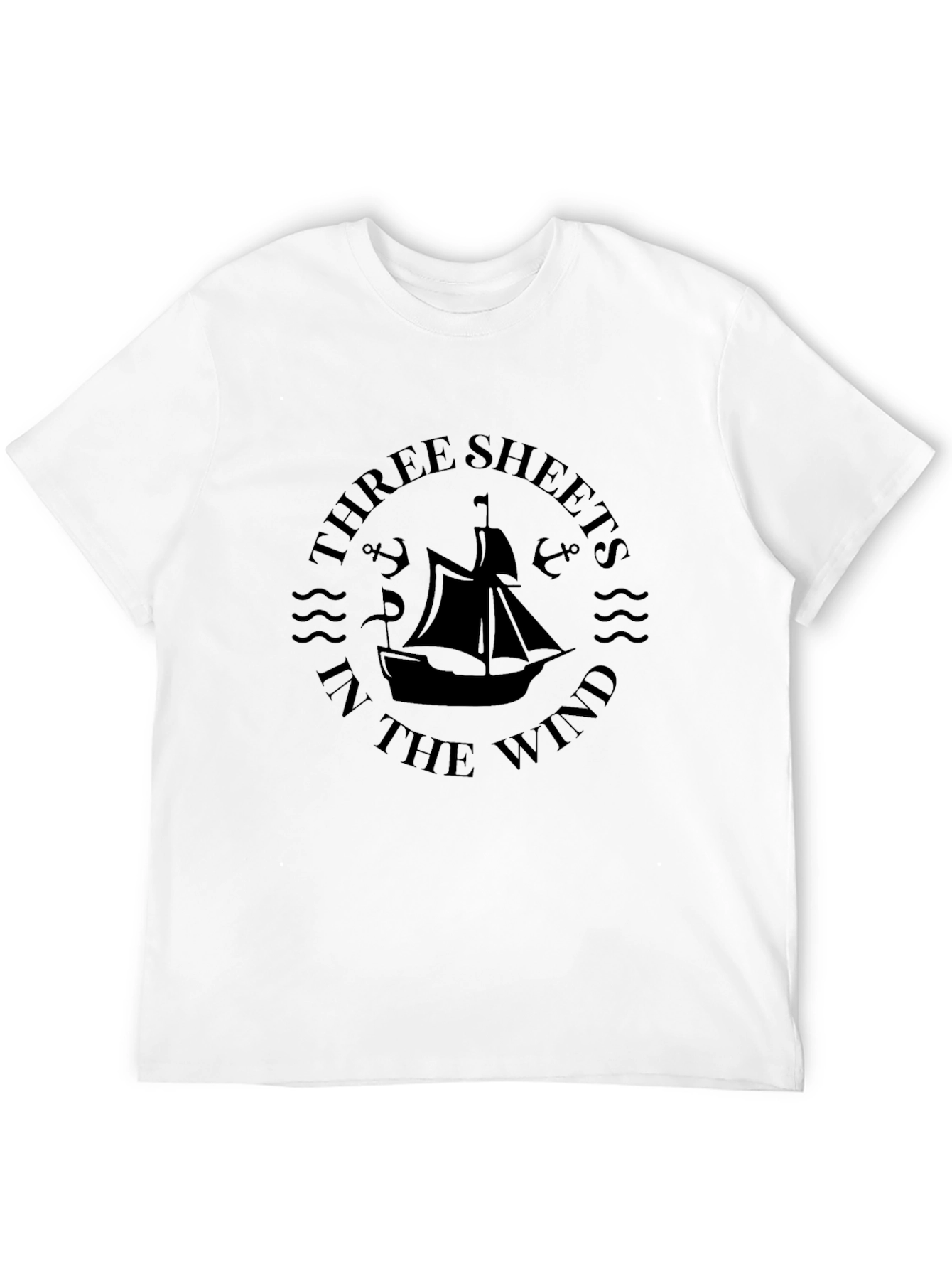 Nautical Black T-Shirt - Three Sheets in the Wind Design - 12