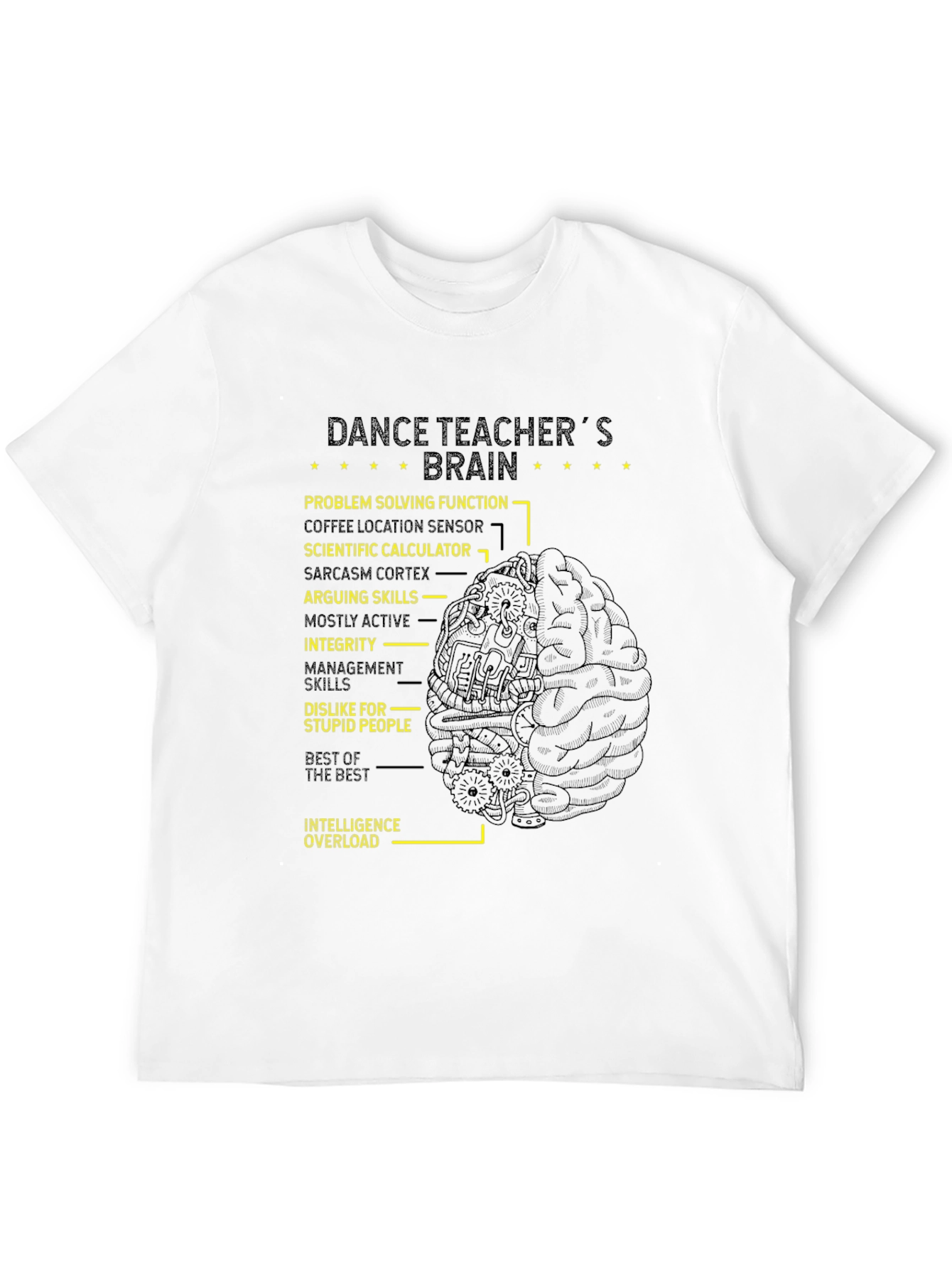 Black Dance Teacher's Brain T-Shirt view 12