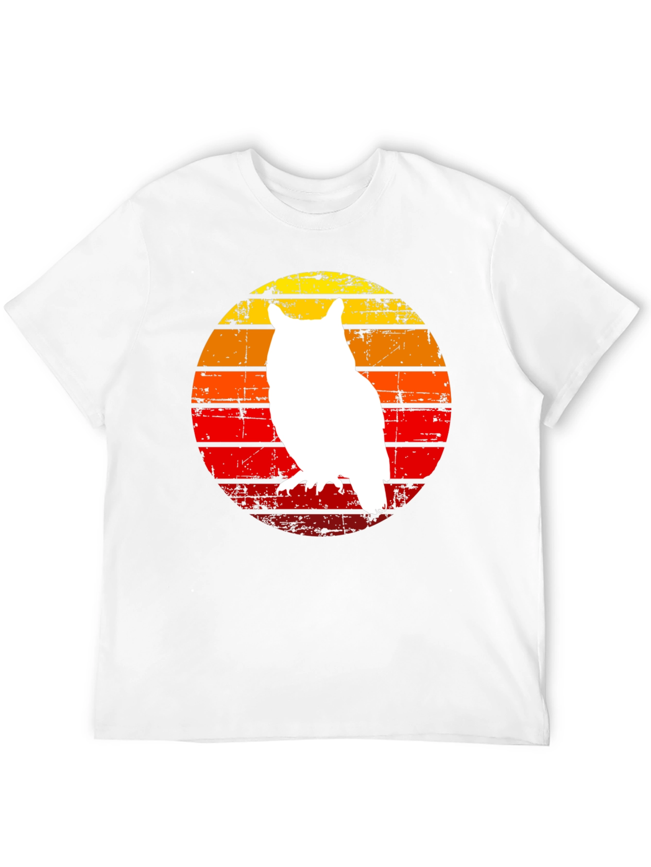 Black Retro Owl Silhouette Black T-Shirt view 12