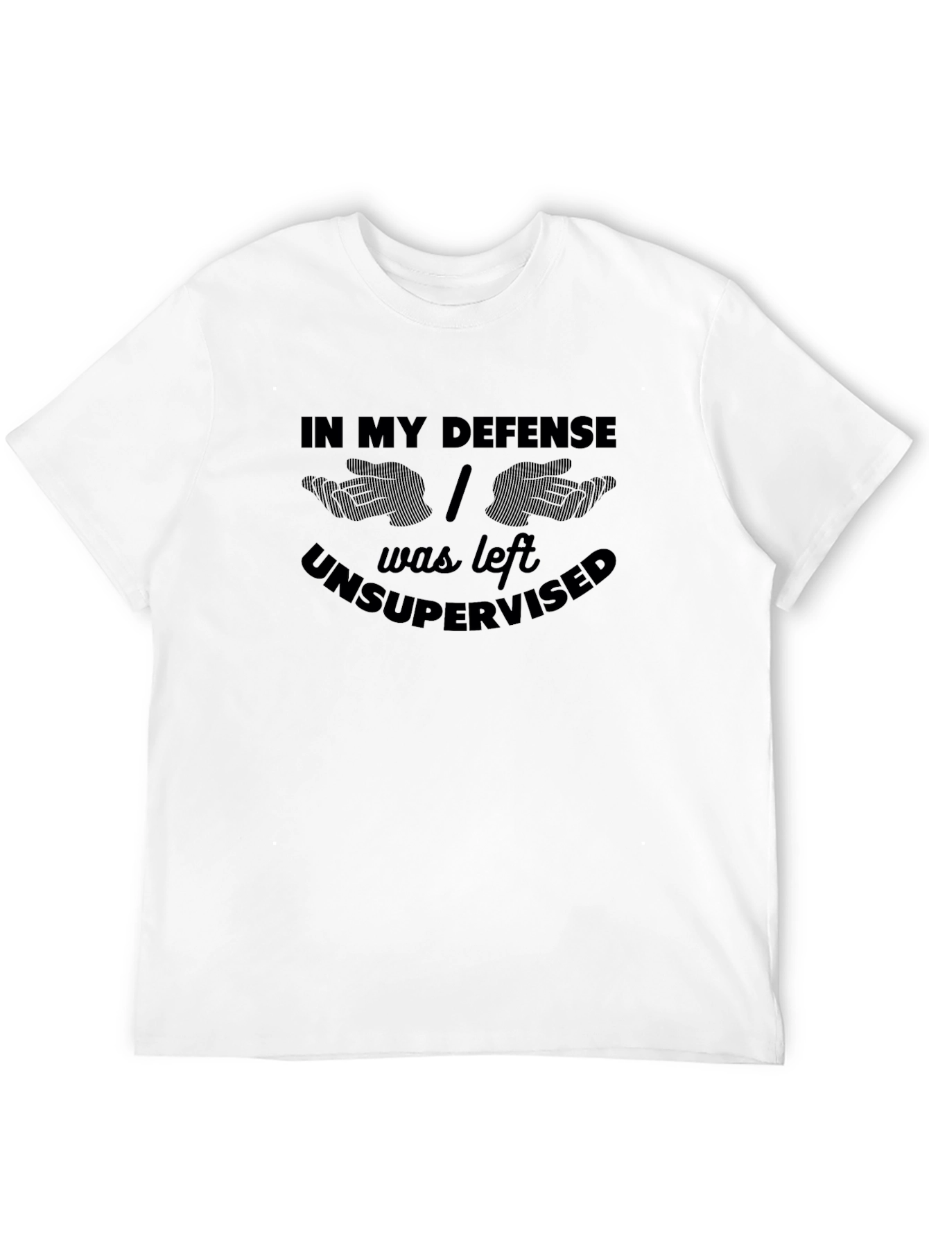 Black Funny "Unsupervised" Graphic Tee - Mens Black view 12