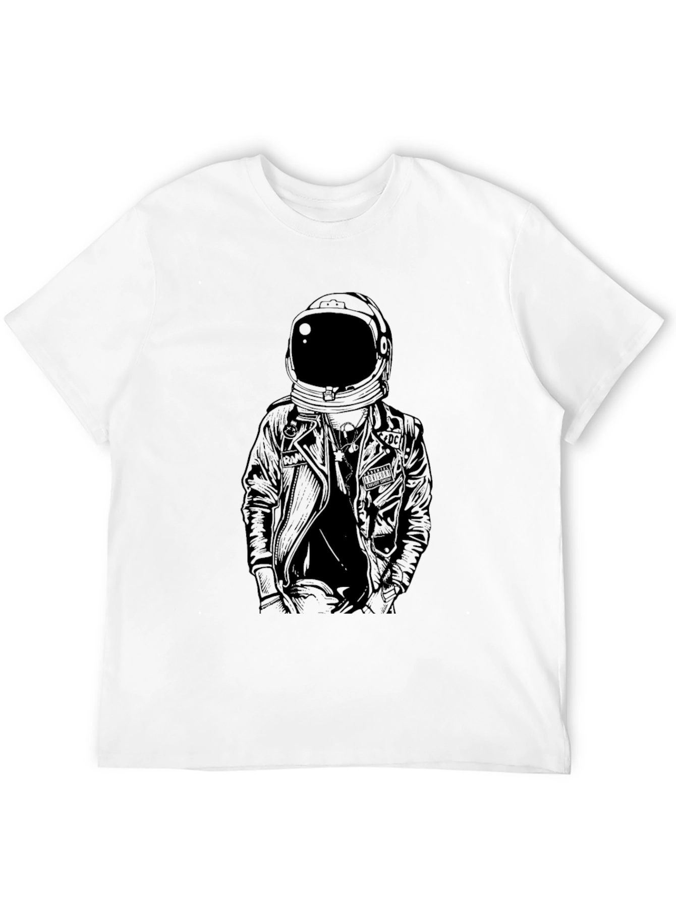 Black Astronaut Leather Jacket Graphic Tee - Black view 12