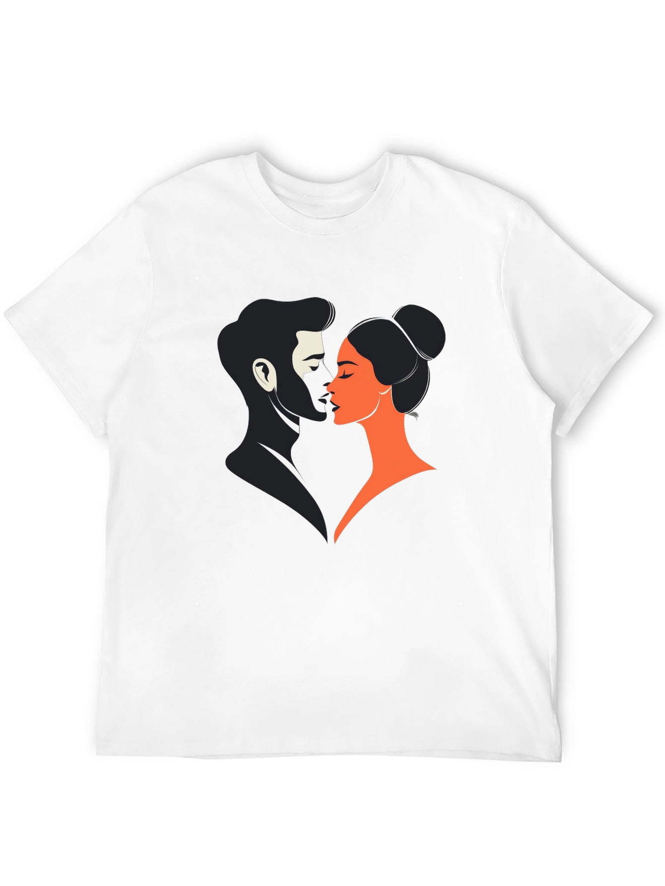 Black Romantic Couple Graphic Tee - Black view 12
