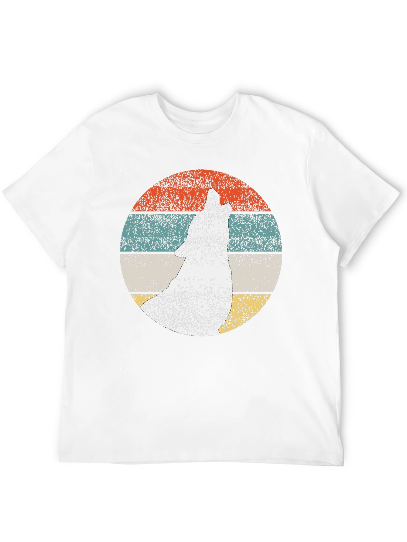 Black Retro Wolf Graphic Tee - Men's Black T-Shirt view 12