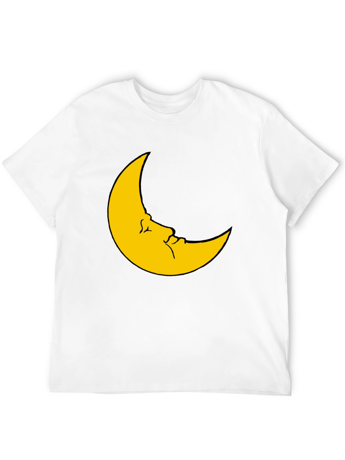 Black Moon Face Graphic Tee - Soft Black T-Shirt view 12