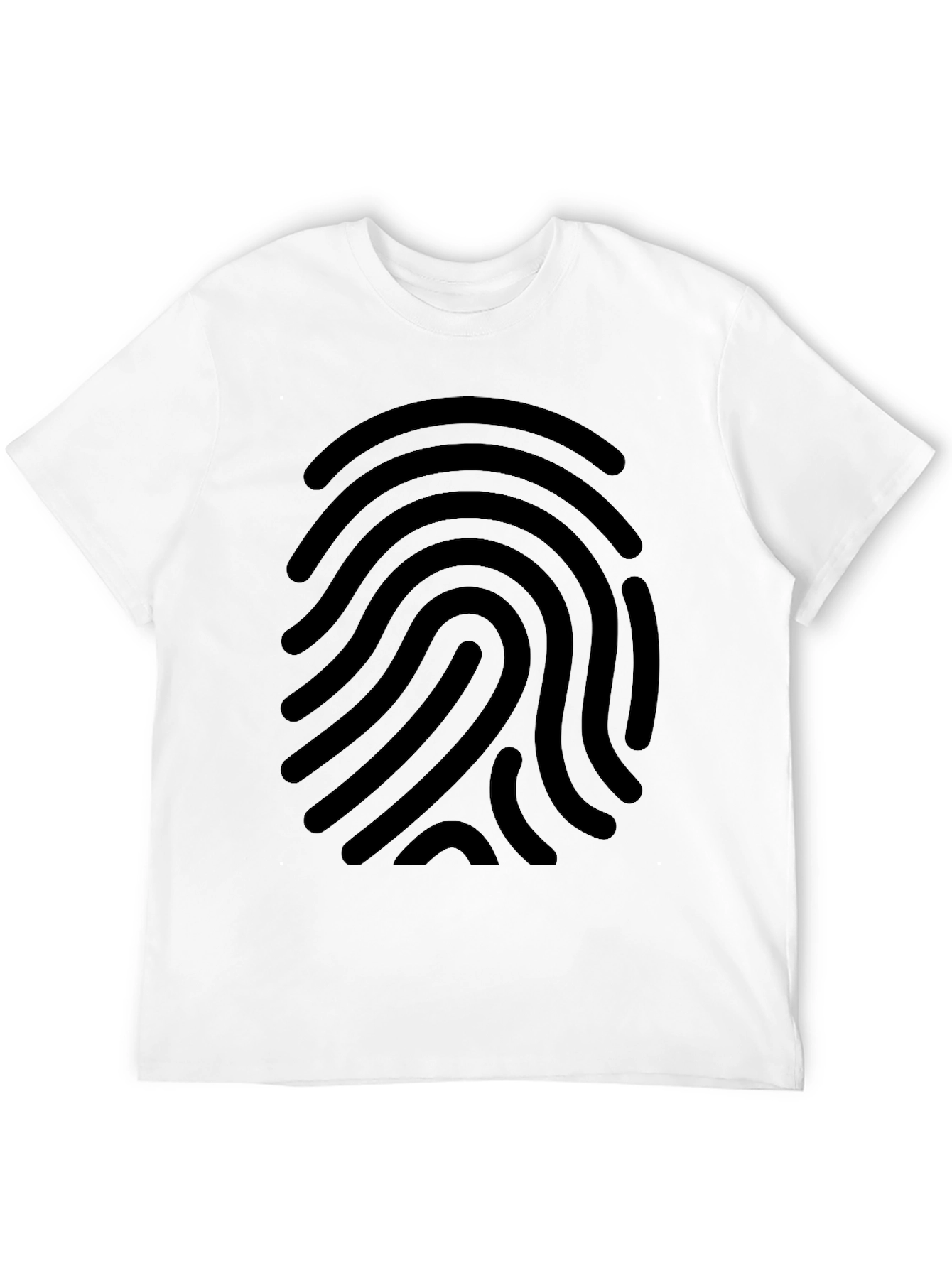 Black Fingerprint Graphic Tee - Black Cotton Casual Shirt view 12