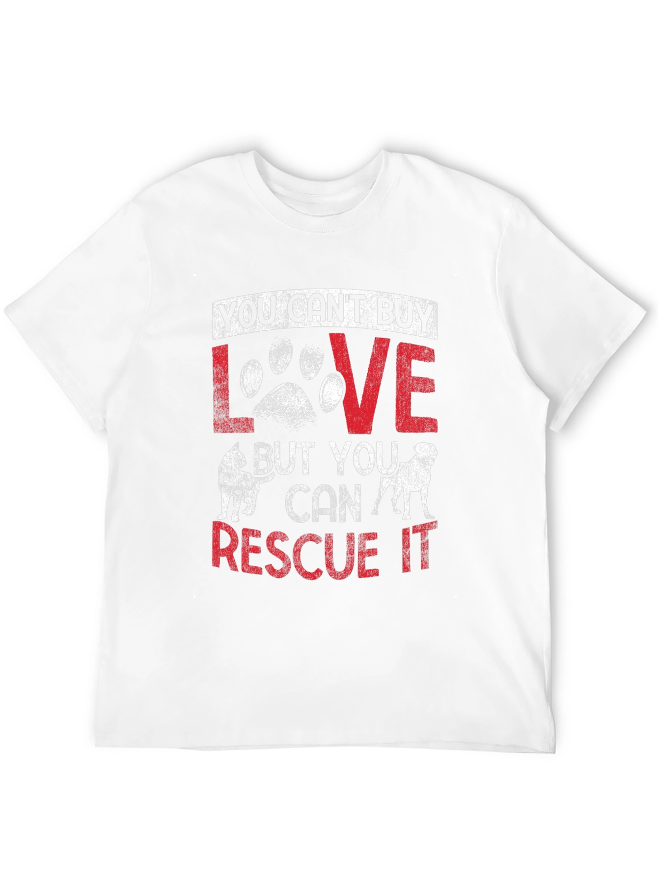 Black Rescue Dog Lover T-Shirt - "You Can't Buy Love, Rescue It" view 12