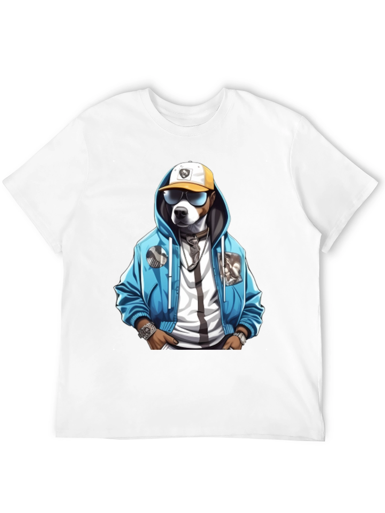 Black Dog in Hoodie Graphic Tee - Cool Streetwear Style view 12