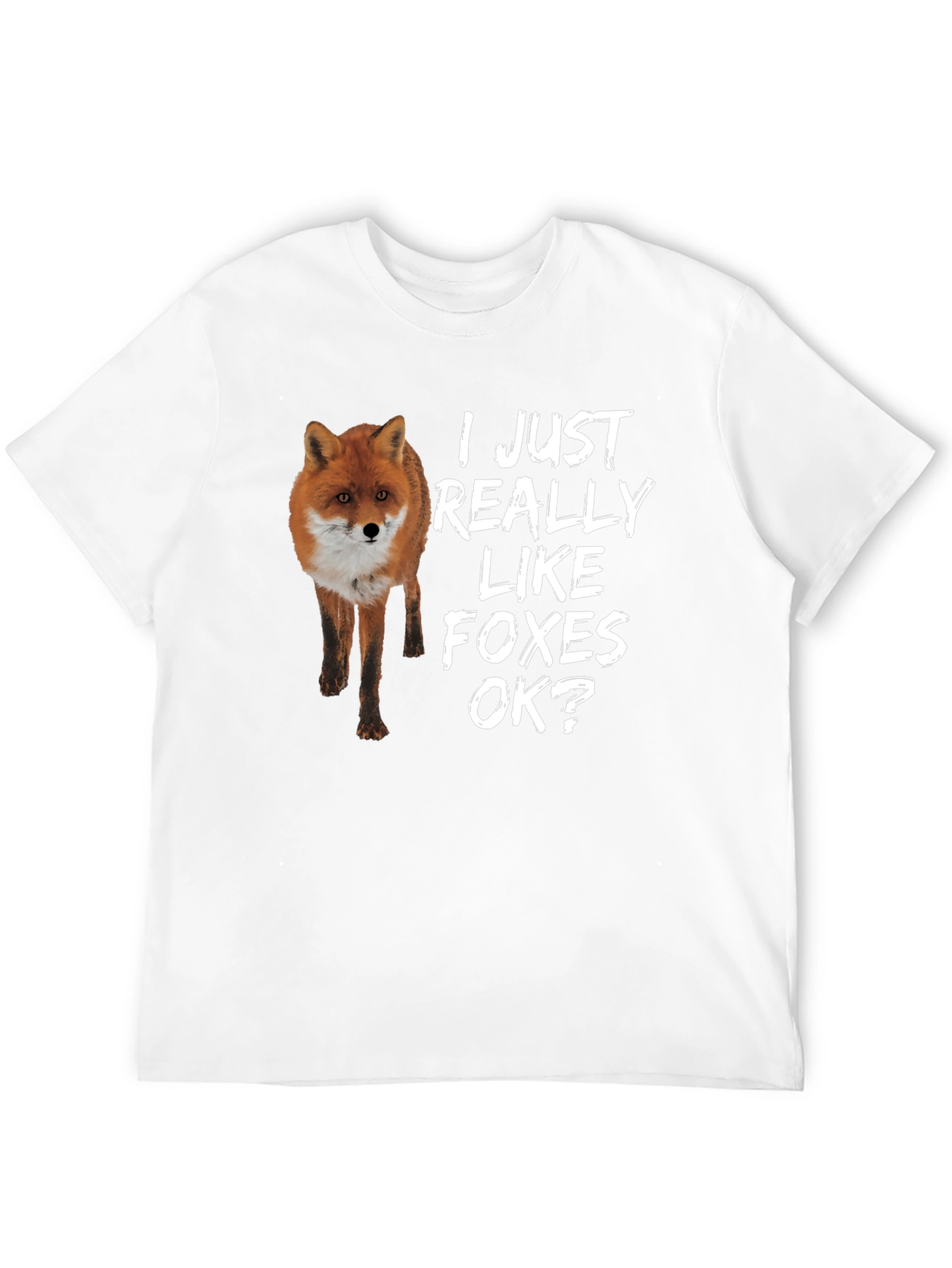 Black I Just Really Like Foxes OK? T-Shirt view 12