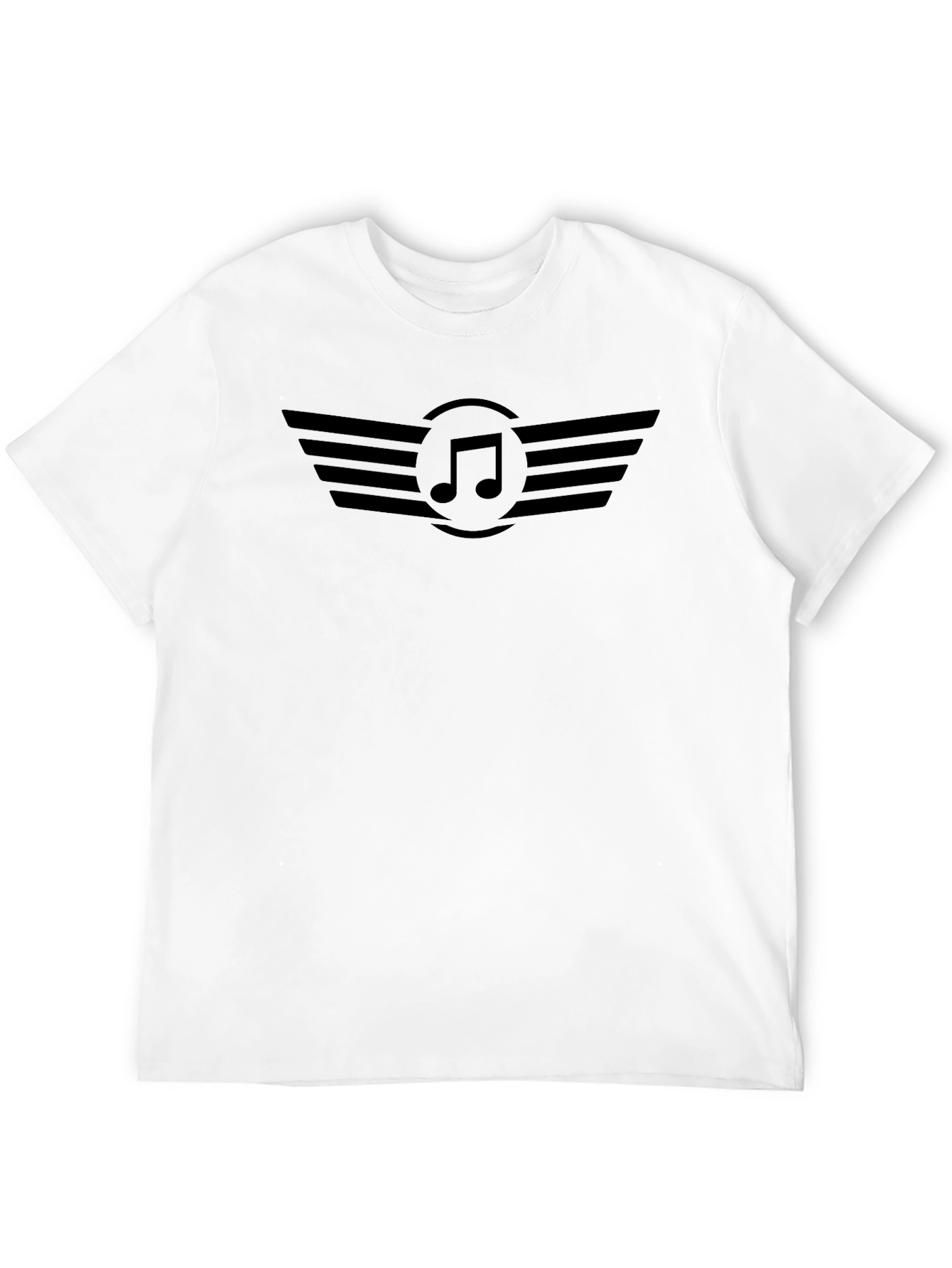 Black Black Music Note Wings Graphic T-Shirt view 12