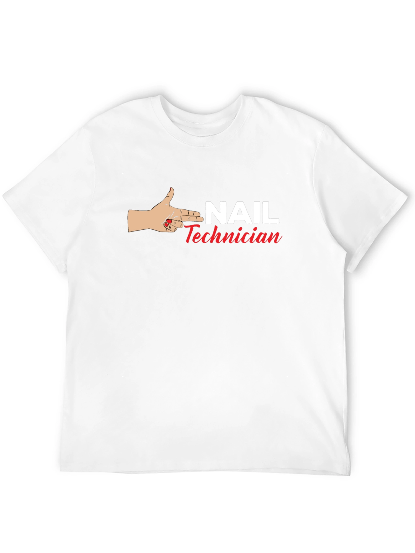 Black Nail Technician T-Shirt - Hand Gun Design view 12