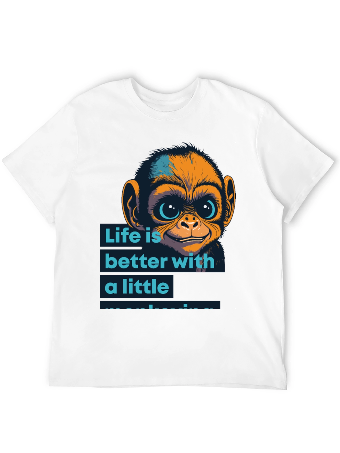 Life is Better Monkey Graphic T-Shirt - 12