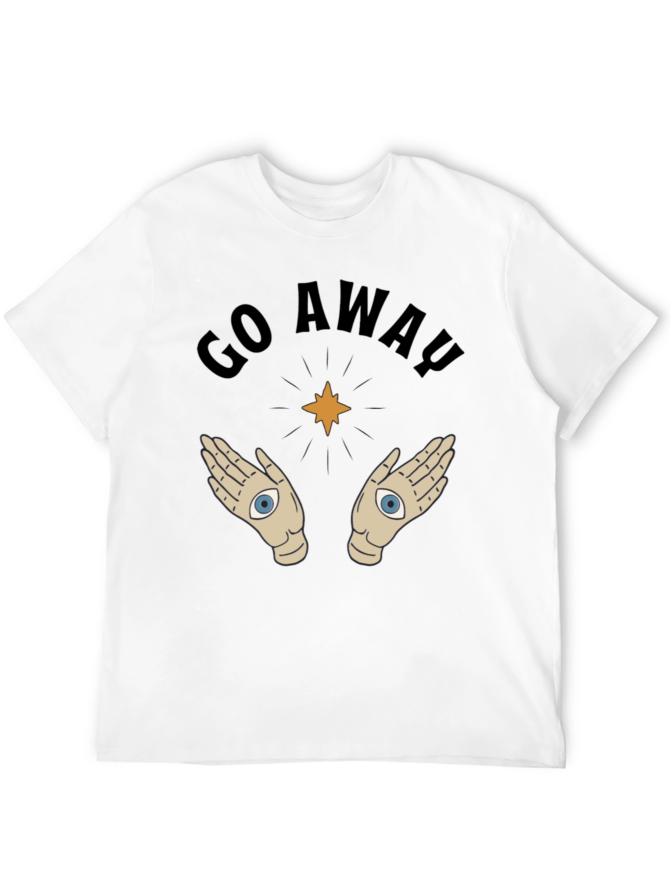 Black Go Away T-Shirt with Mystic Hands Graphic view 12