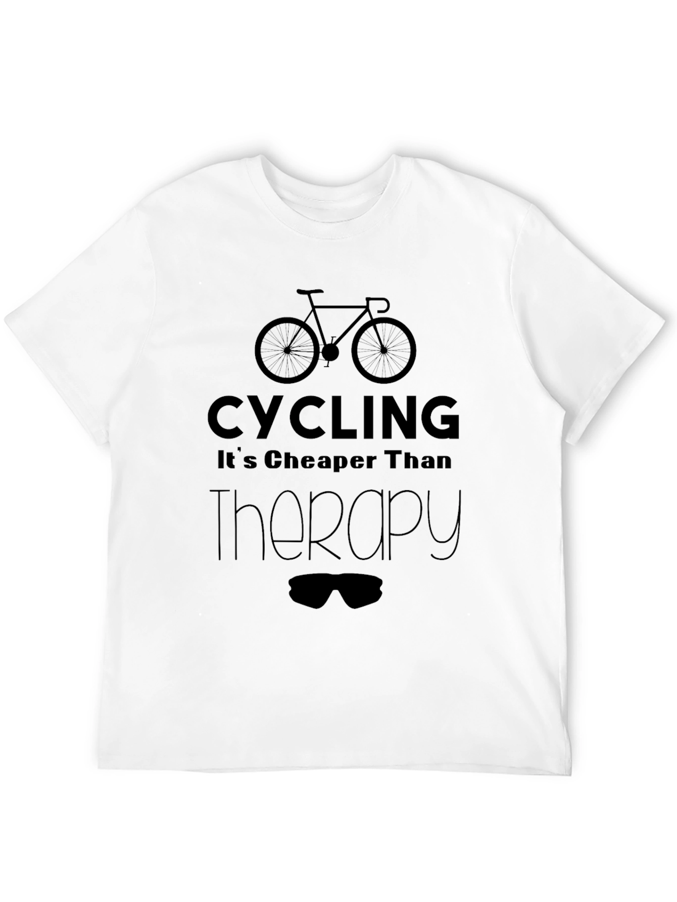 Black Cycling Cheaper Than Therapy T-Shirt view 12