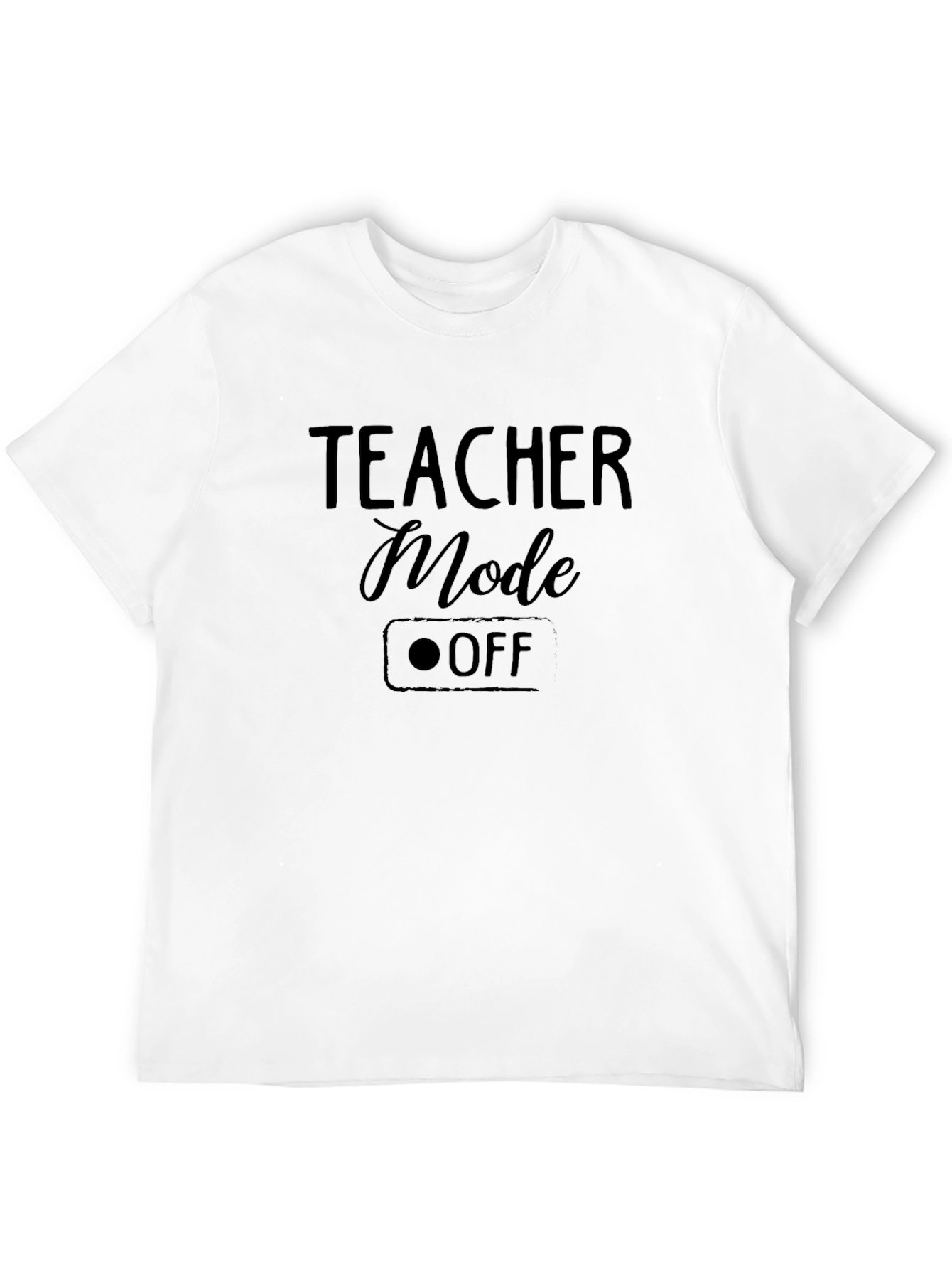 Black Teacher Mode Off Black Graphic T-Shirt view 12