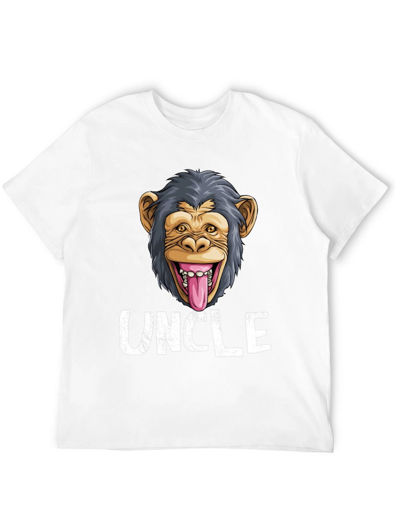 Black Uncle Monkey Face Graphic T-Shirt - Funny Tee view 12