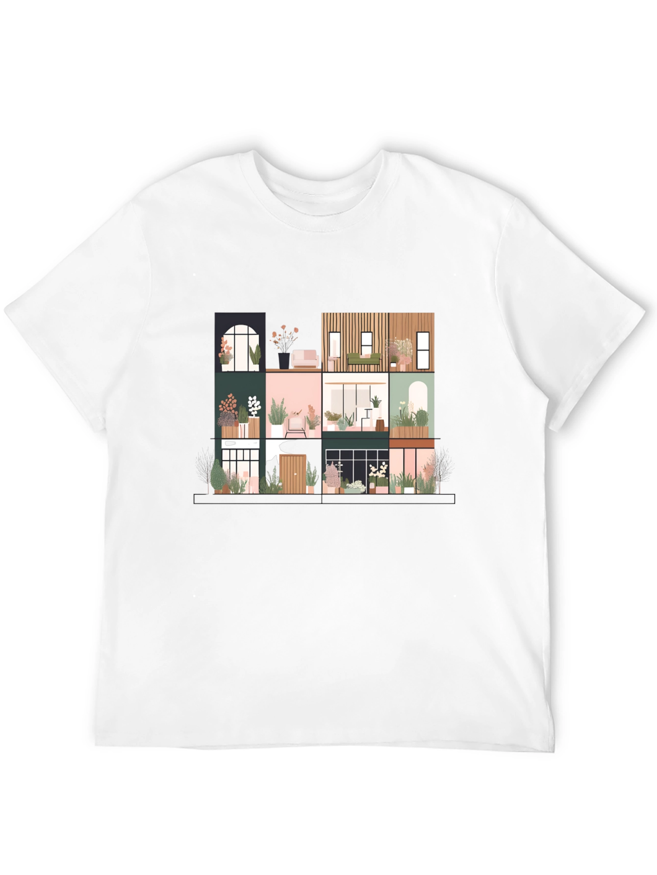 Black Urban Living T-Shirt - Stylish City Home Design view 12