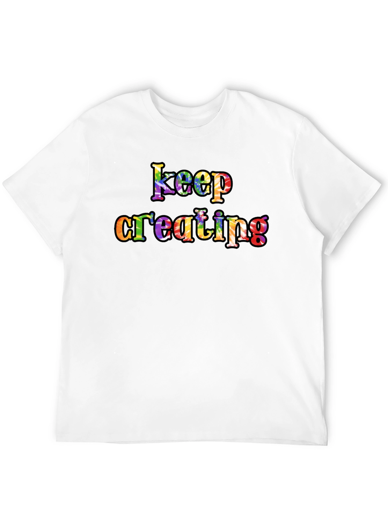 Black Keep Creating Rainbow Graphic T-Shirt - Unisex view 12
