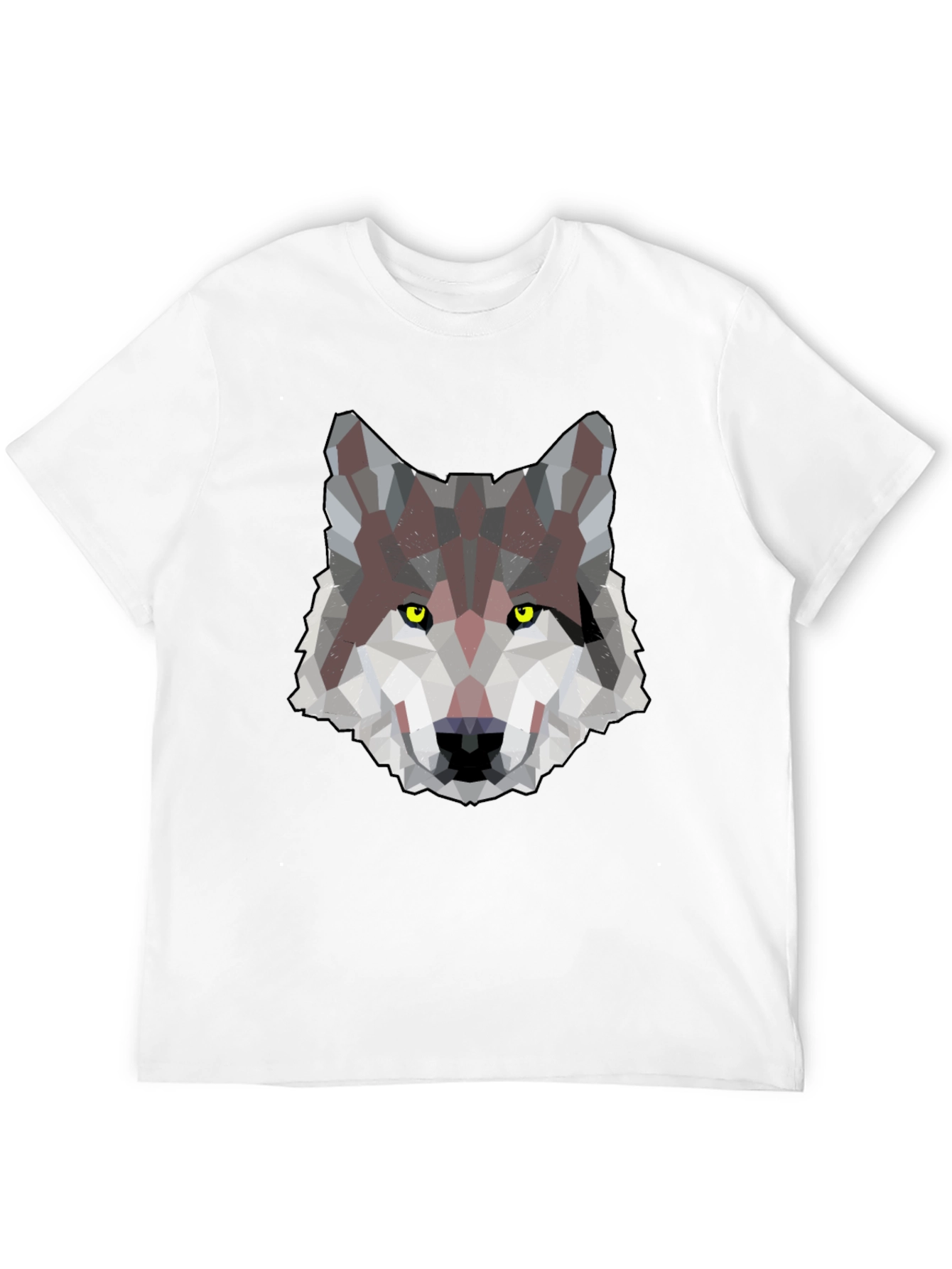 Black Geometric Wolf Graphic Print Men's T-Shirt view 12