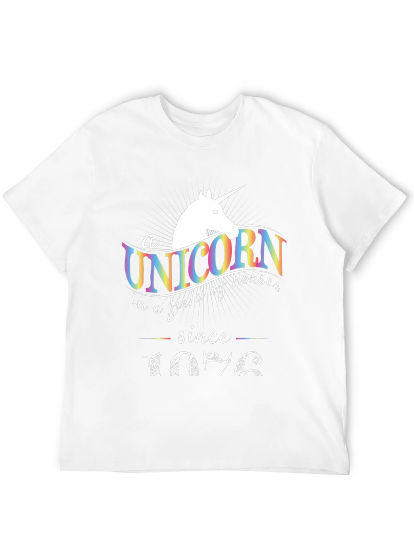 Black Unicorn Since 1972 Graphic Tee - Unique Rainbow Print view 12
