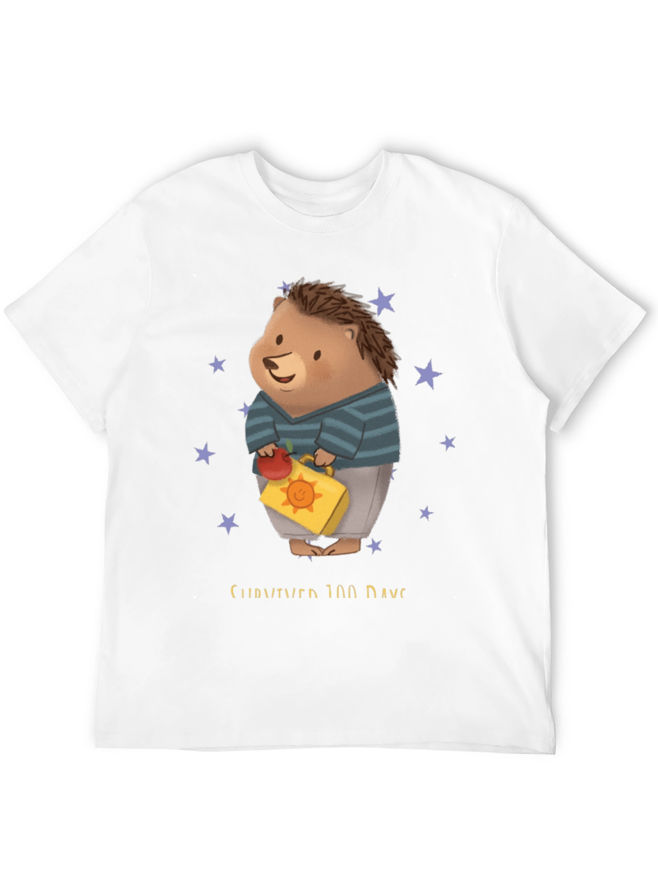 Black 100 Days of School Hedgehog Tee view 12