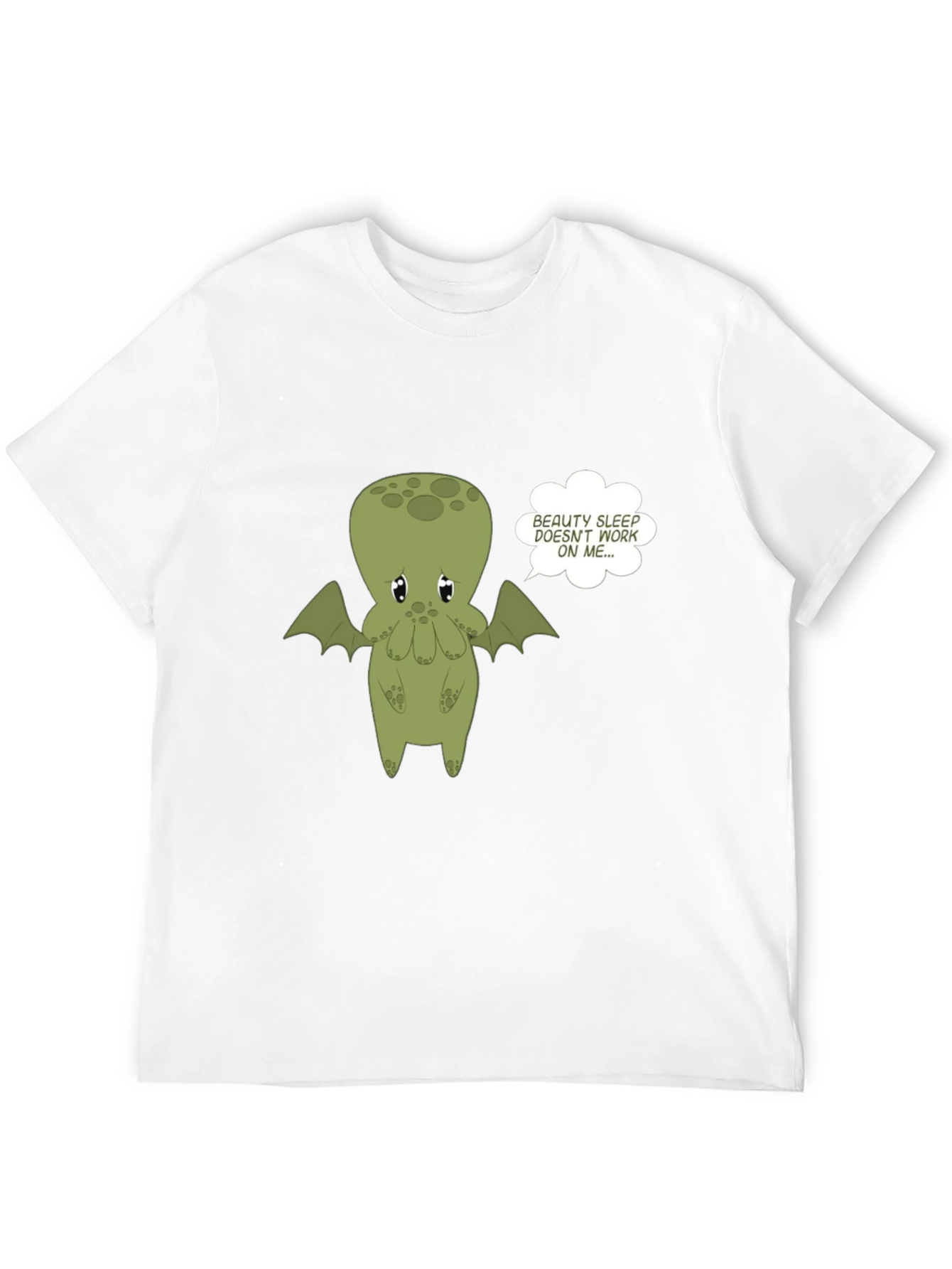 Black Cute Cthulhu 'Beauty Sleep' Graphic Tee - Black view 12