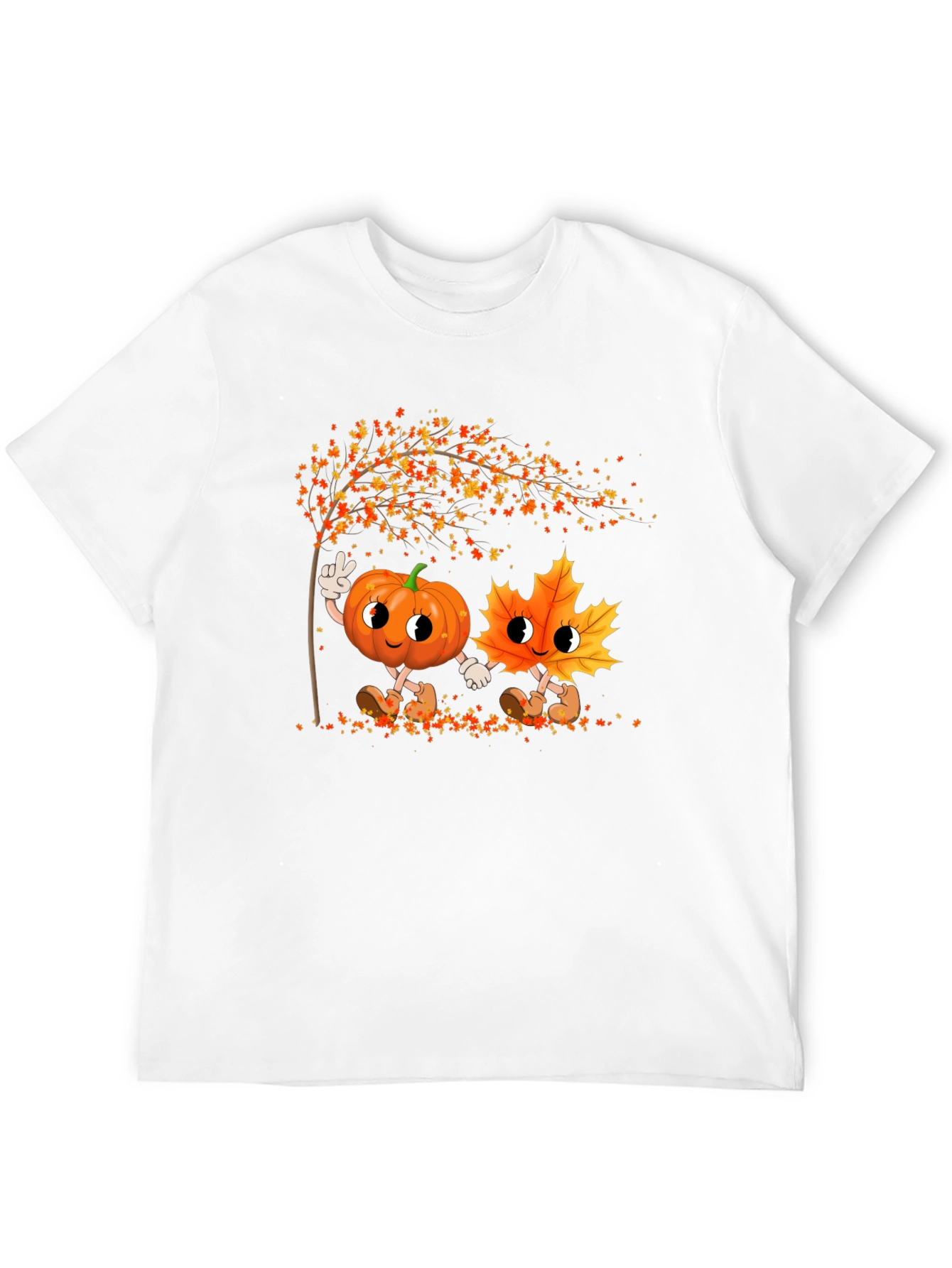 Black Fall Friends Tee - Pumpkin & Leaf Graphic view 12