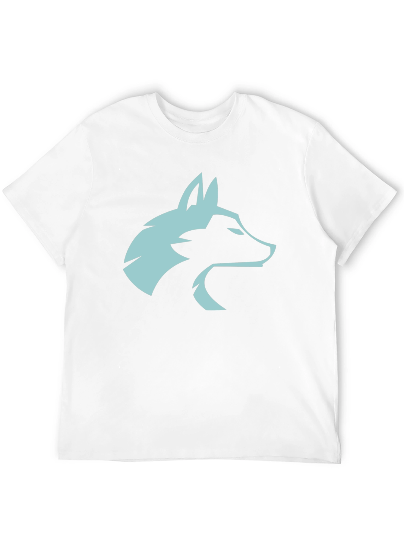 Black Cool Wolf Head Graphic Tee - Black Cotton Blend view 12