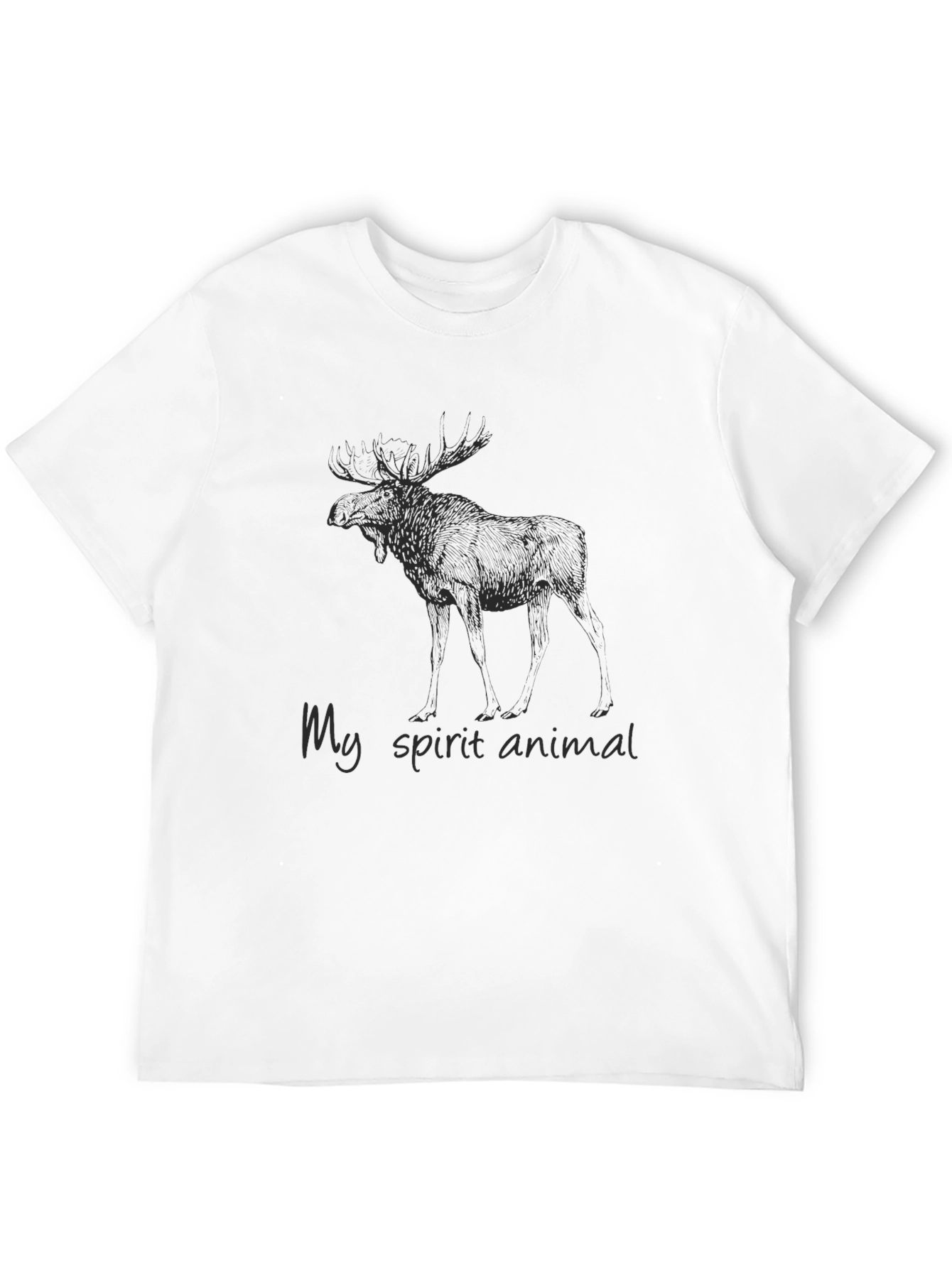 Black Moose Spirit Animal Graphic Tee - Black view 12