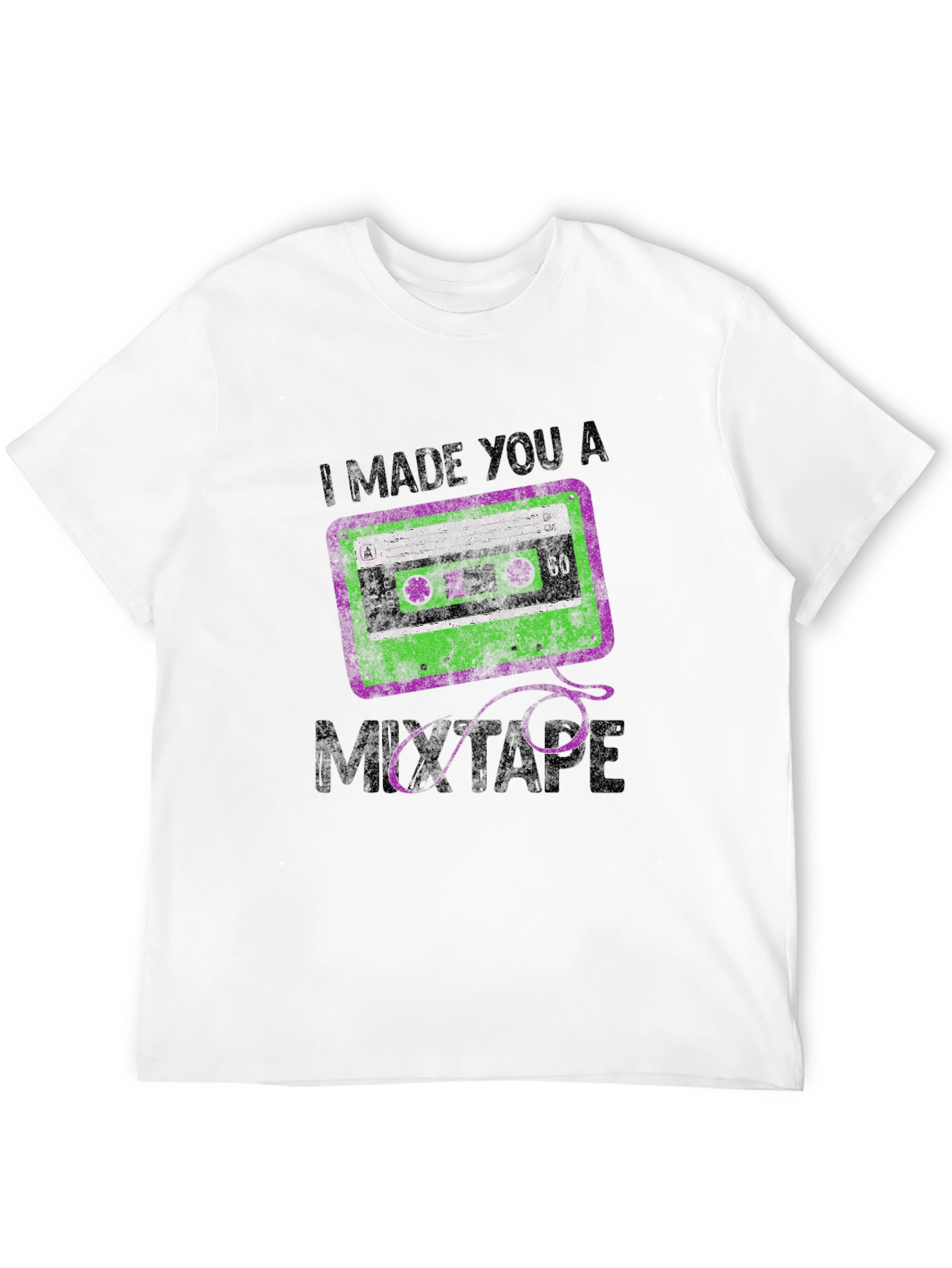Black I Made You a Mixtape Graphic Tee - Vintage Cassette T-Shirt view 12