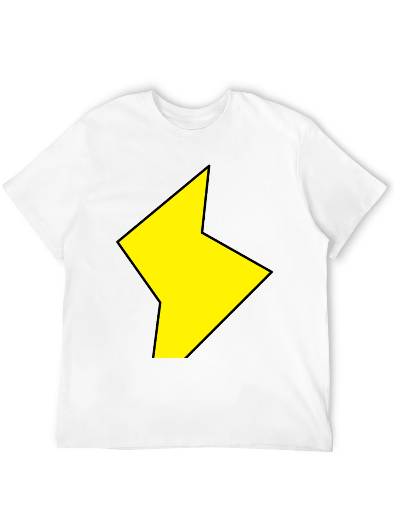 Black Black T-Shirt with Yellow Lightning Bolt Design view 12