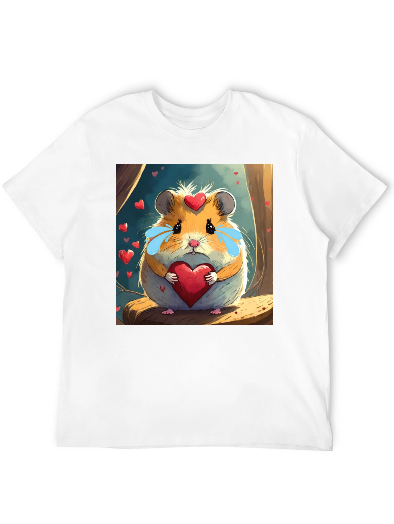 Black Hamster Heart T-Shirt - Cute Cartoon Love Tee view 12