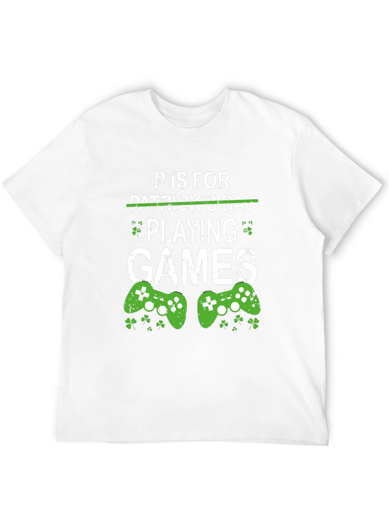 Black P is for Playing Games St. Patrick's Day Gamer T-Shirt view 12