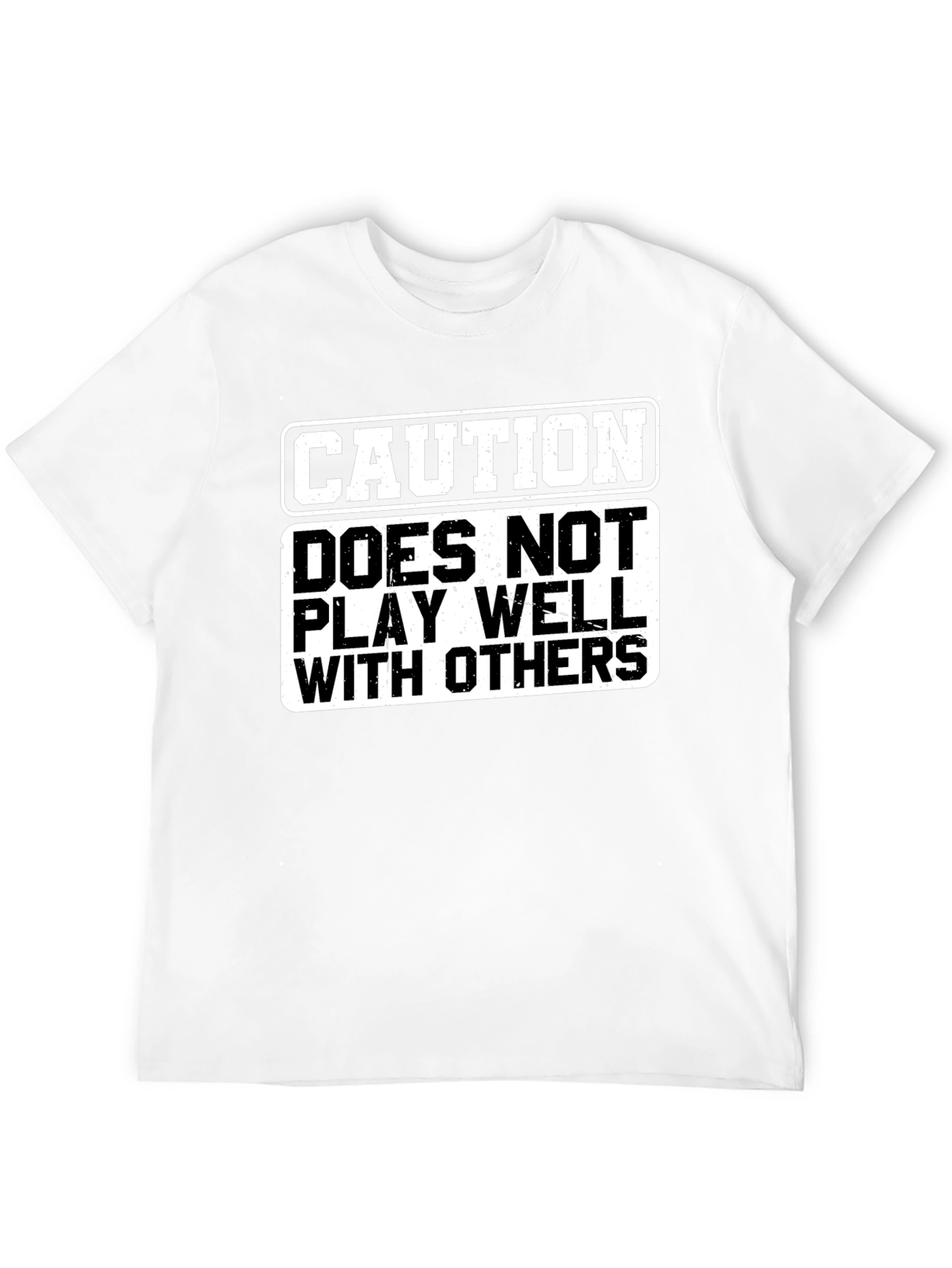 Black Caution Doesn't Play Well T-Shirt view 12