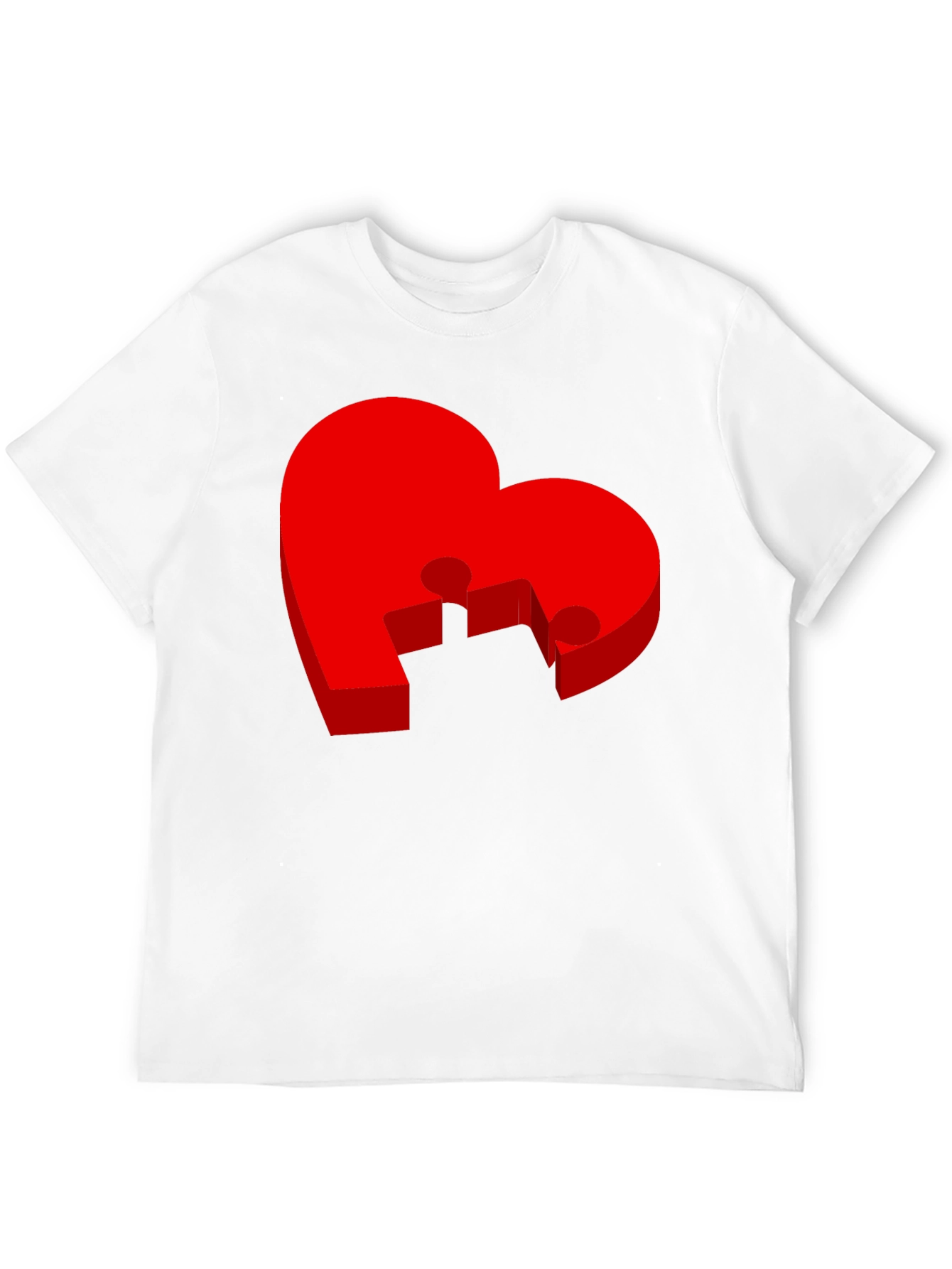 Black Heart Puzzle Piece Graphic Tee - Black T-Shirt view 12