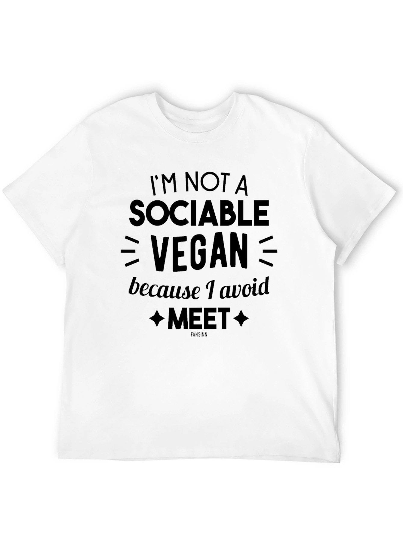 Black Sociable Vegan Avoid Meet Graphic Tee view 12